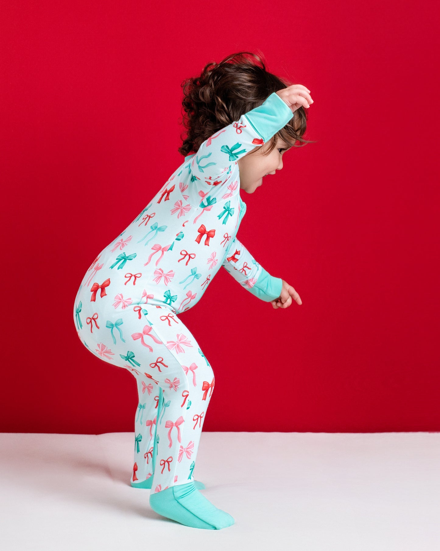 Holiday Bows Zip Romper