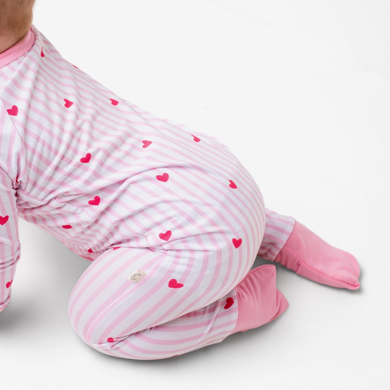 Tiny Hearts Pink Zip Romper