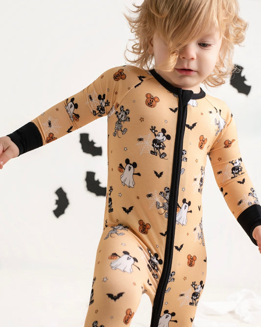 Spooky Mouse Zip Romper