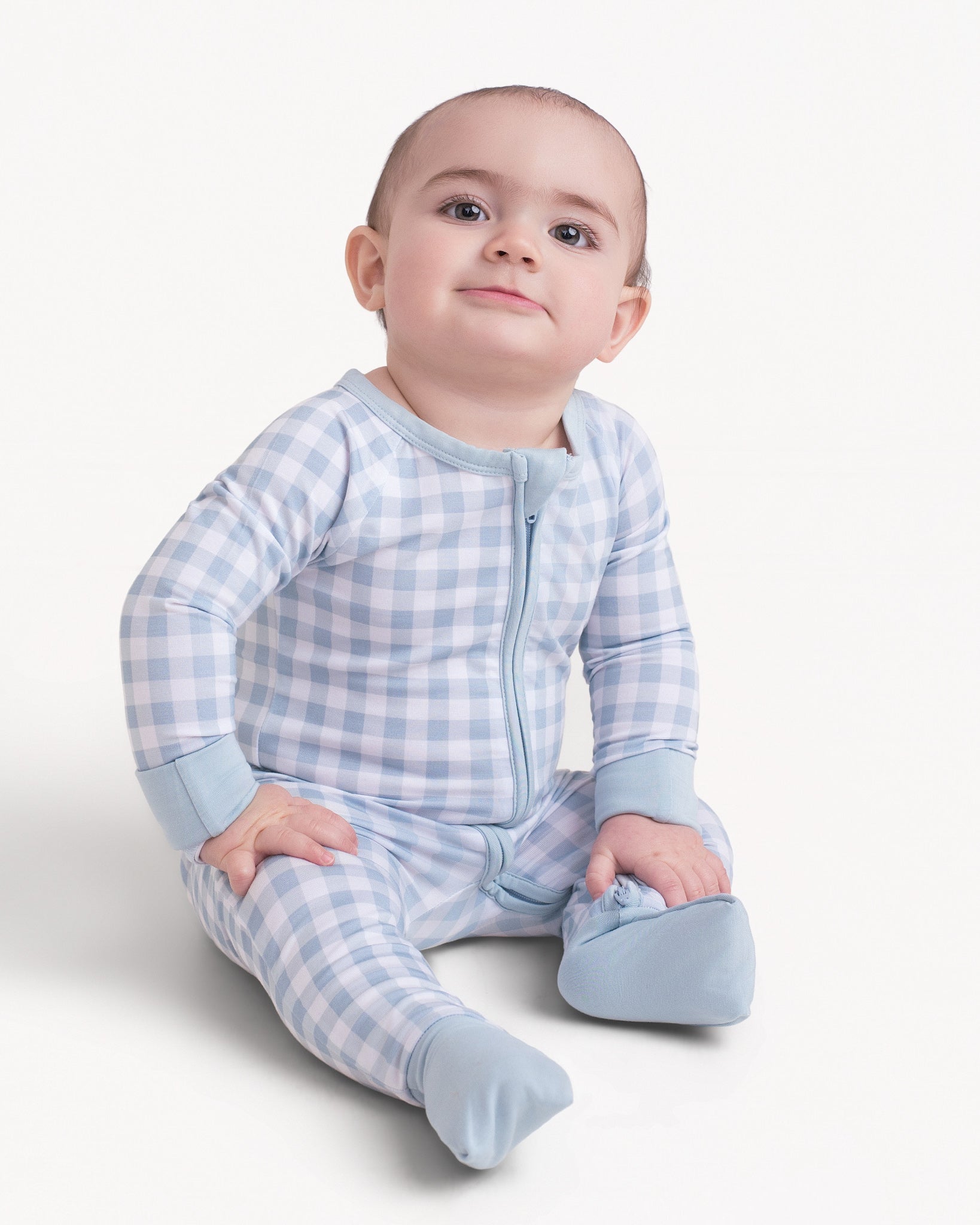 Bluebell Gingham Zip Romper
