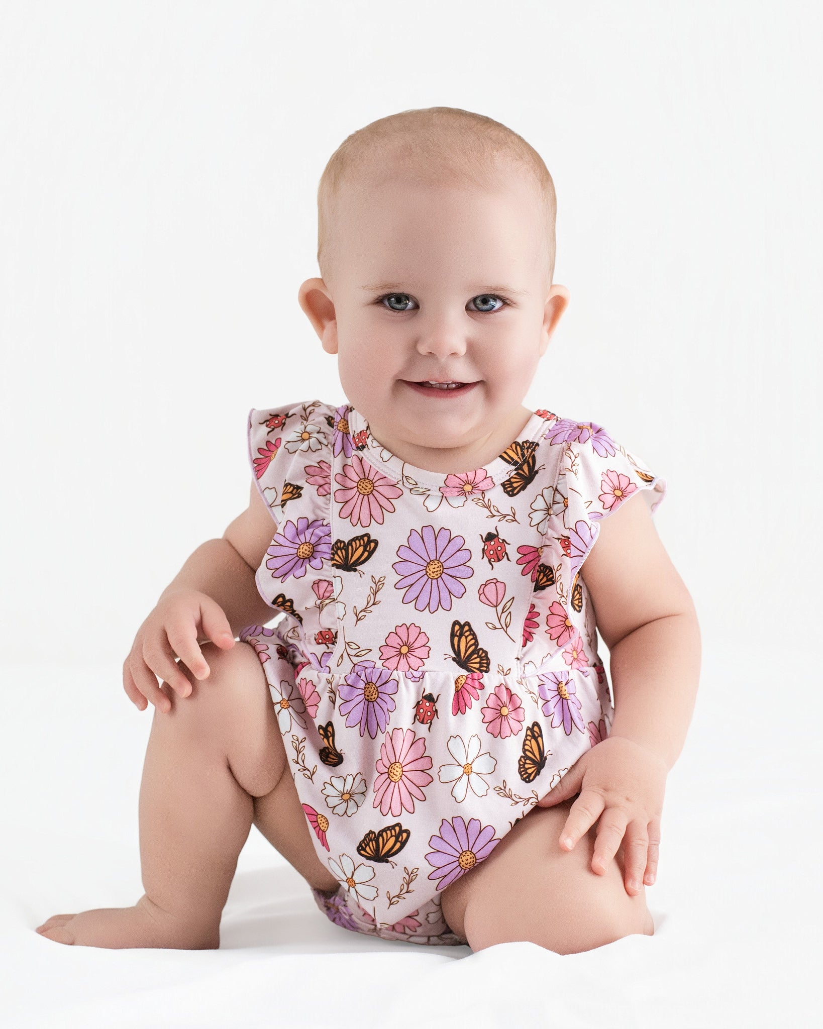 Butterfly Floral Bubble Romper