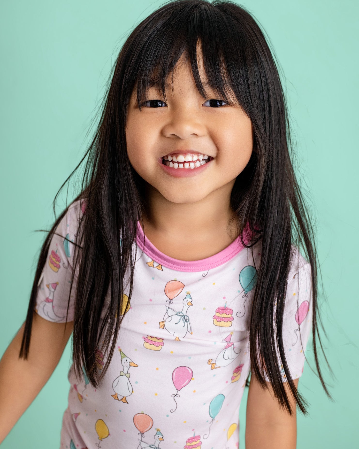 Party Geese Pink Two-Piece Short Sleeve & Shorts Set