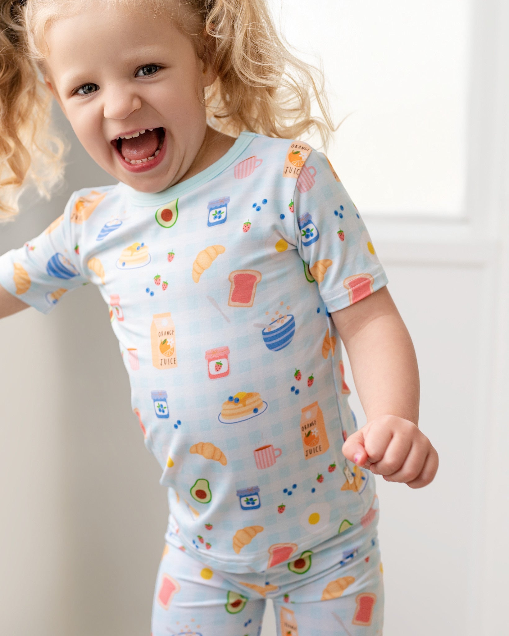 Breakfast Buddies Two-Piece Short Sleeve & Shorts Set