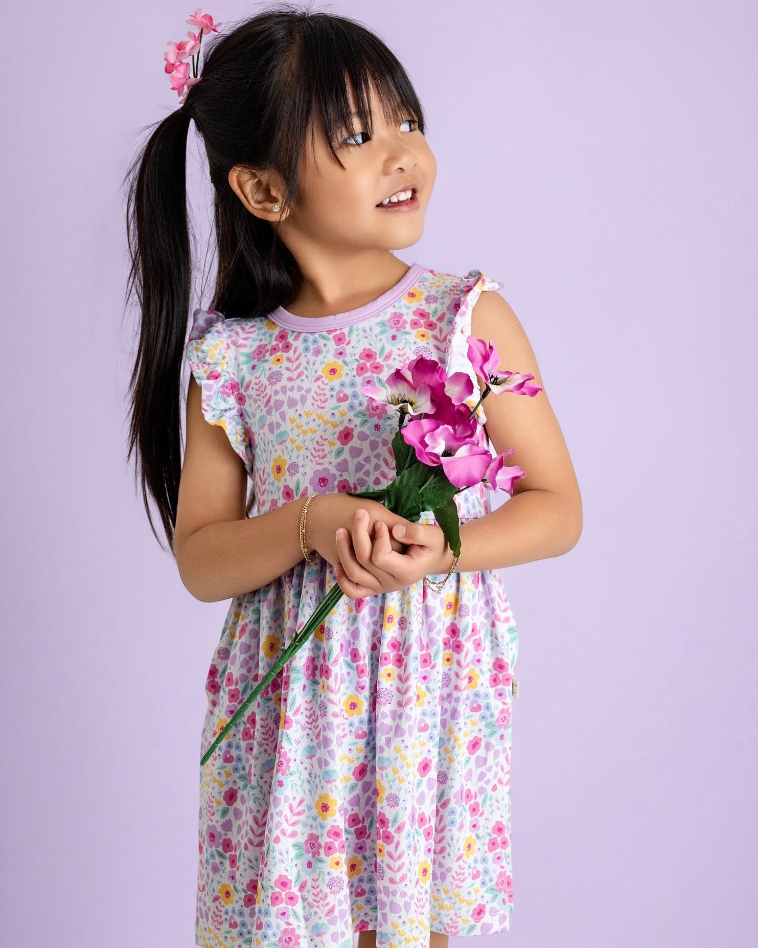 Lavender Bloom Twirl Dress
