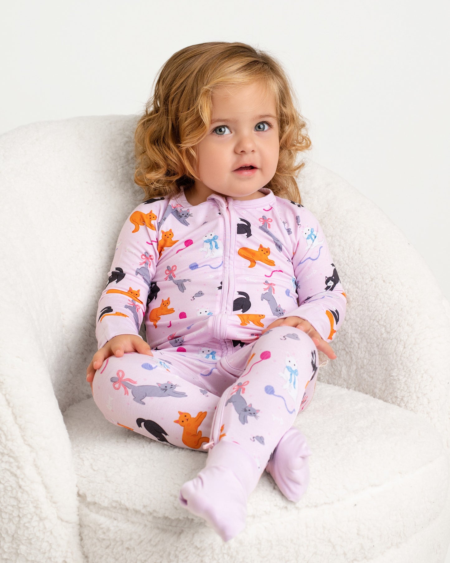 Cats & Bows Zip Romper