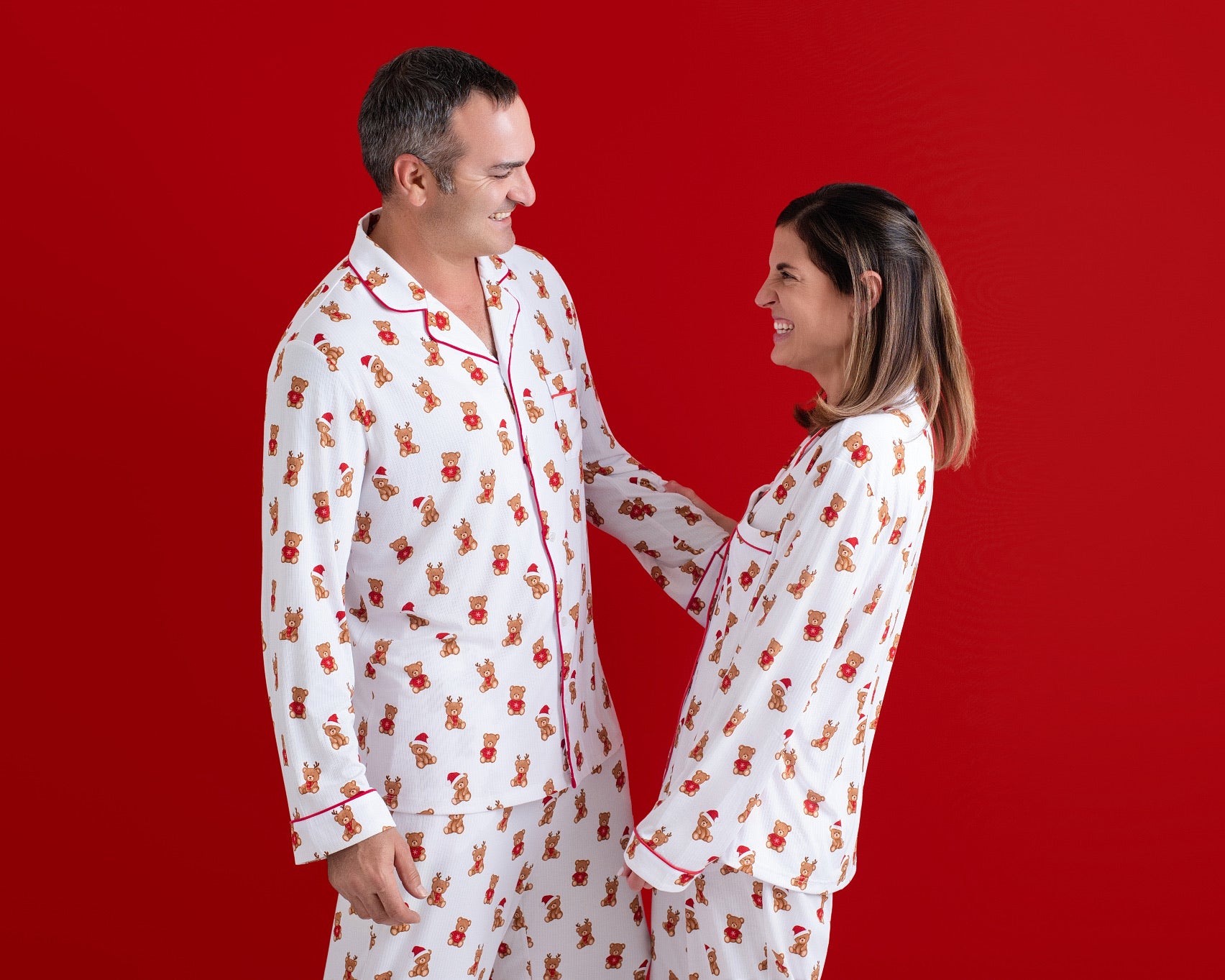 Christmas Bears Ribbed Women's Pajama Set