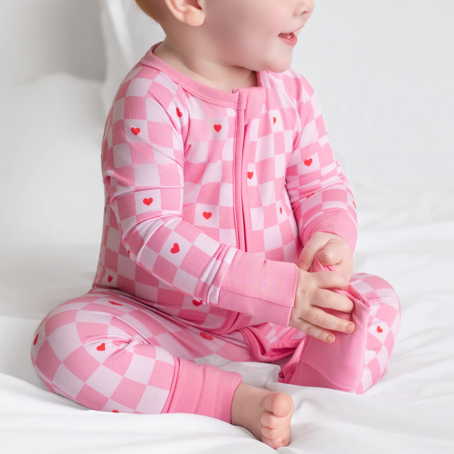 Checkered Love Zip Romper