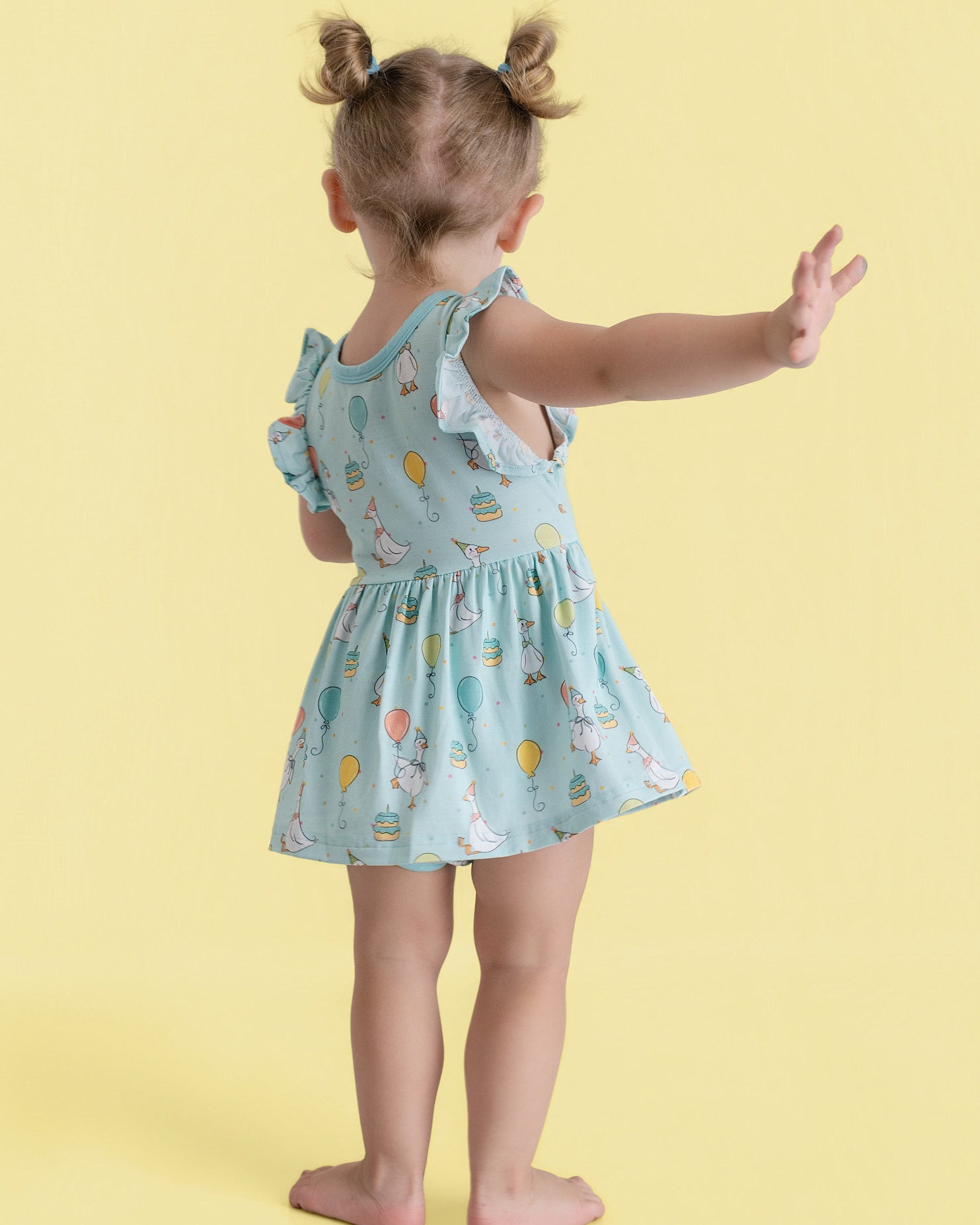 Party Geese Green Twirl Dress with bodysuit