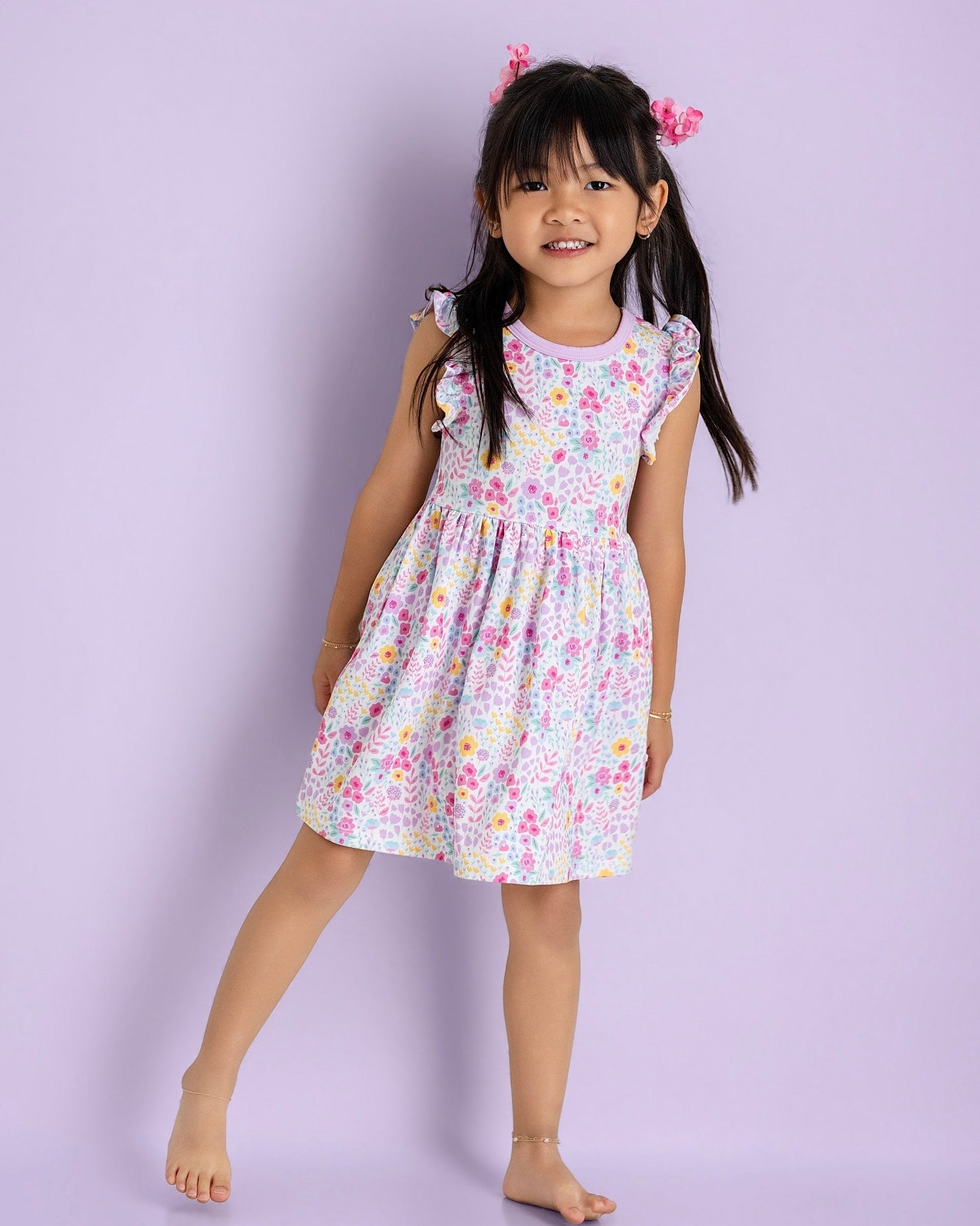 Lavender Bloom Twirl Dress