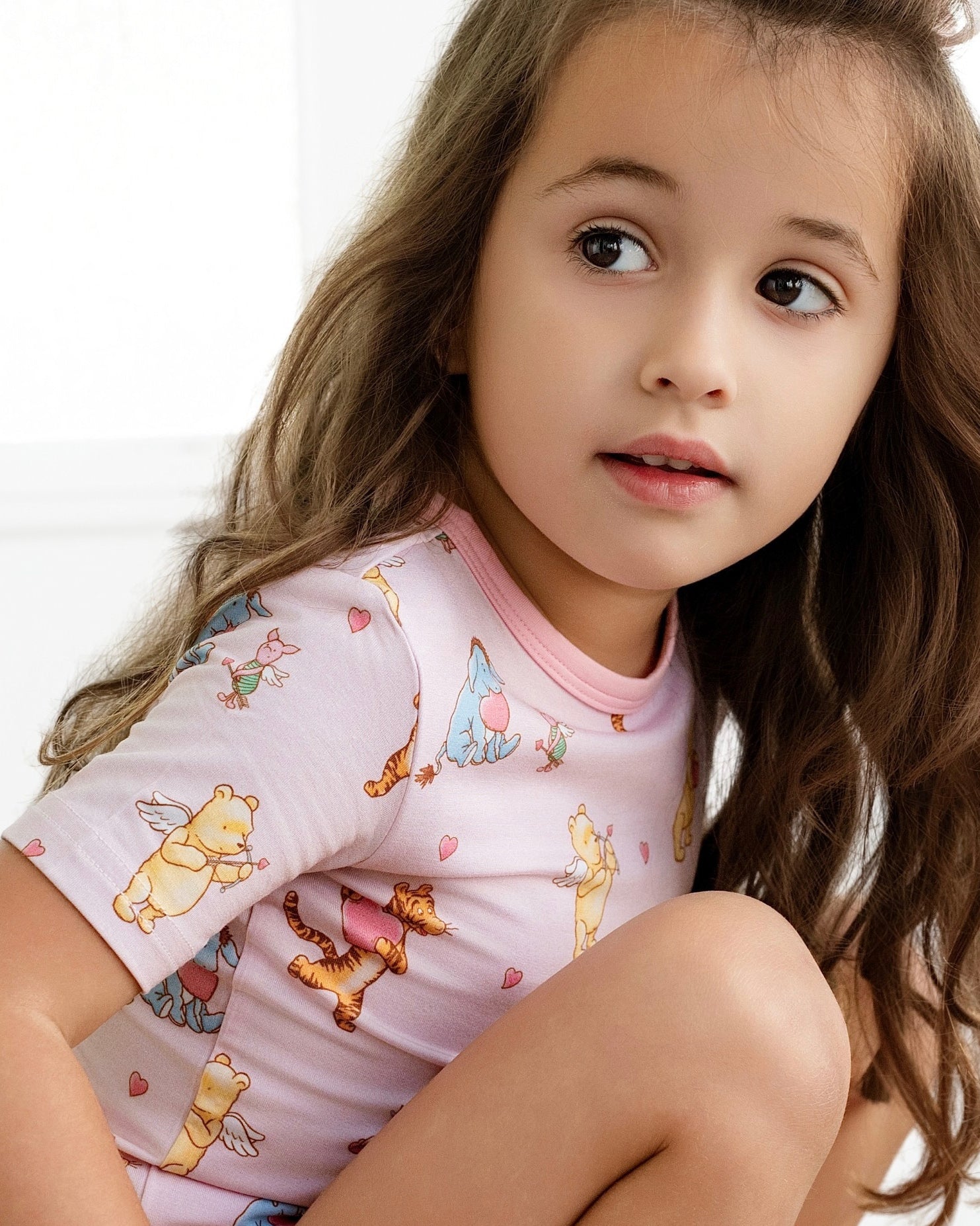 Love Bear Pink Two-Piece Short Sleeve & Shorts Set
