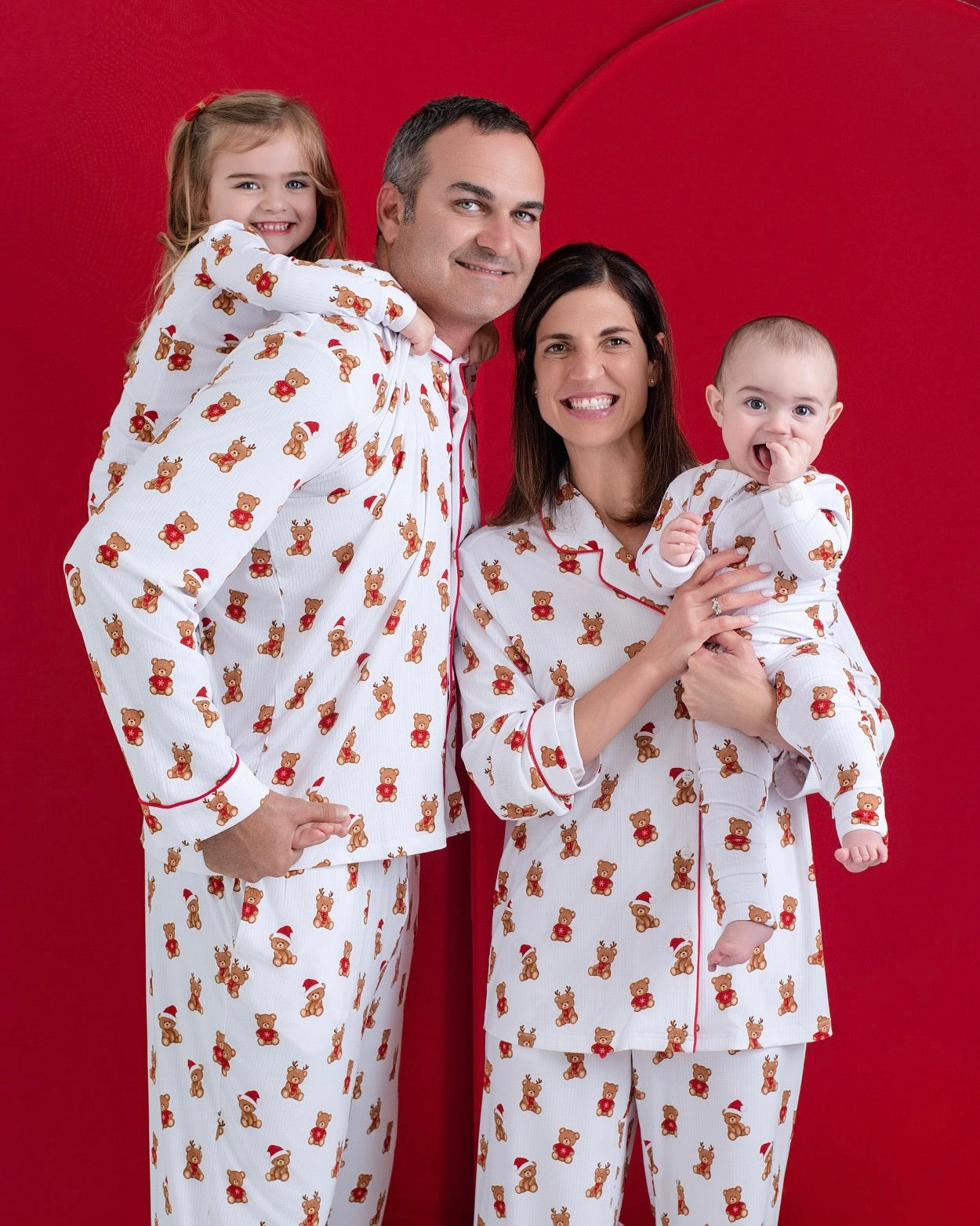 Christmas Bears Ribbed Women's Pajama Set