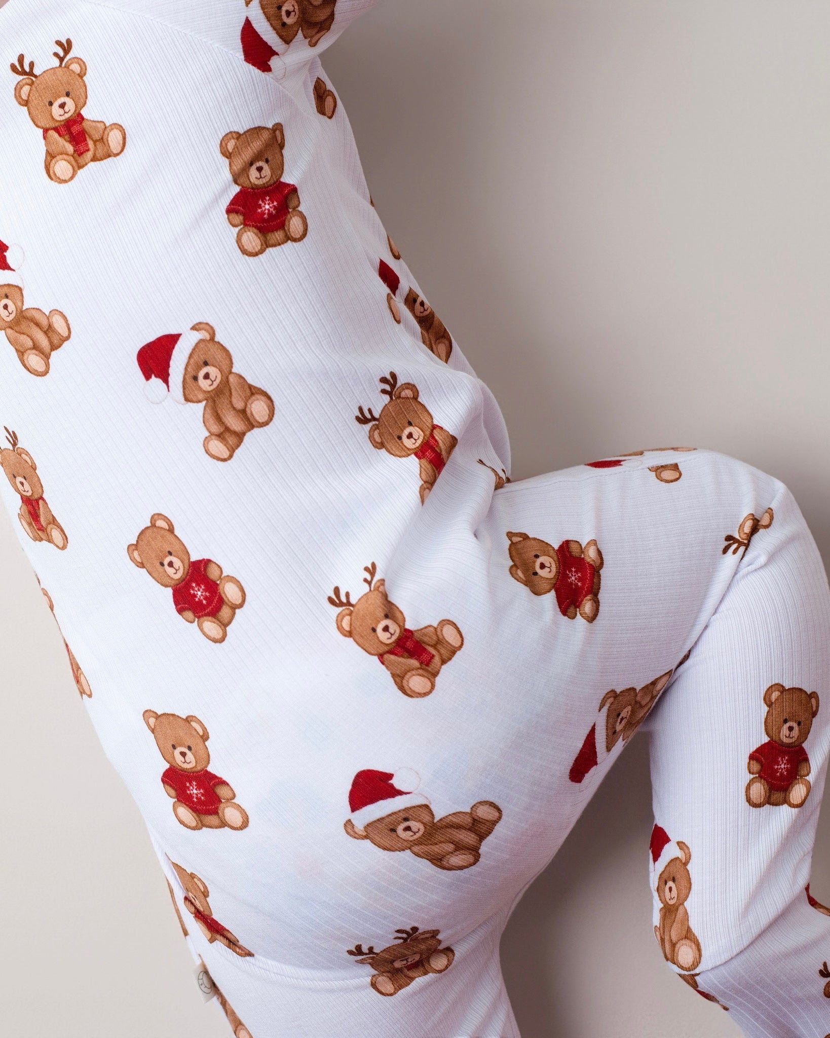 Christmas Bears Ribbed Zip Romper
