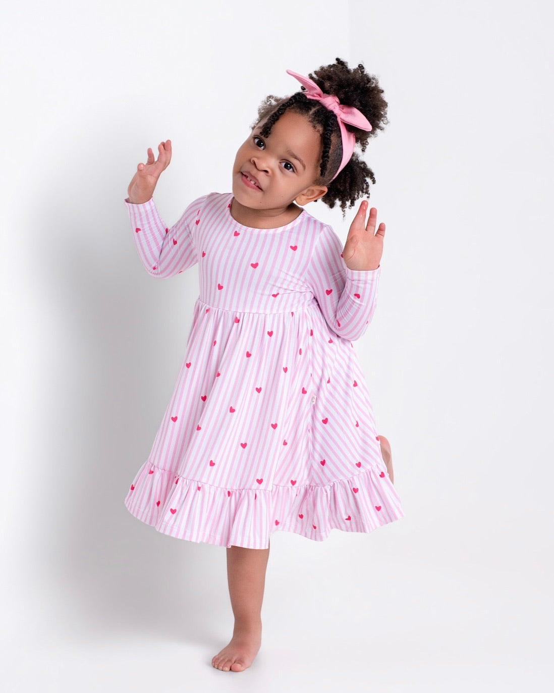 Tiny Heart Pink Twirl Dress