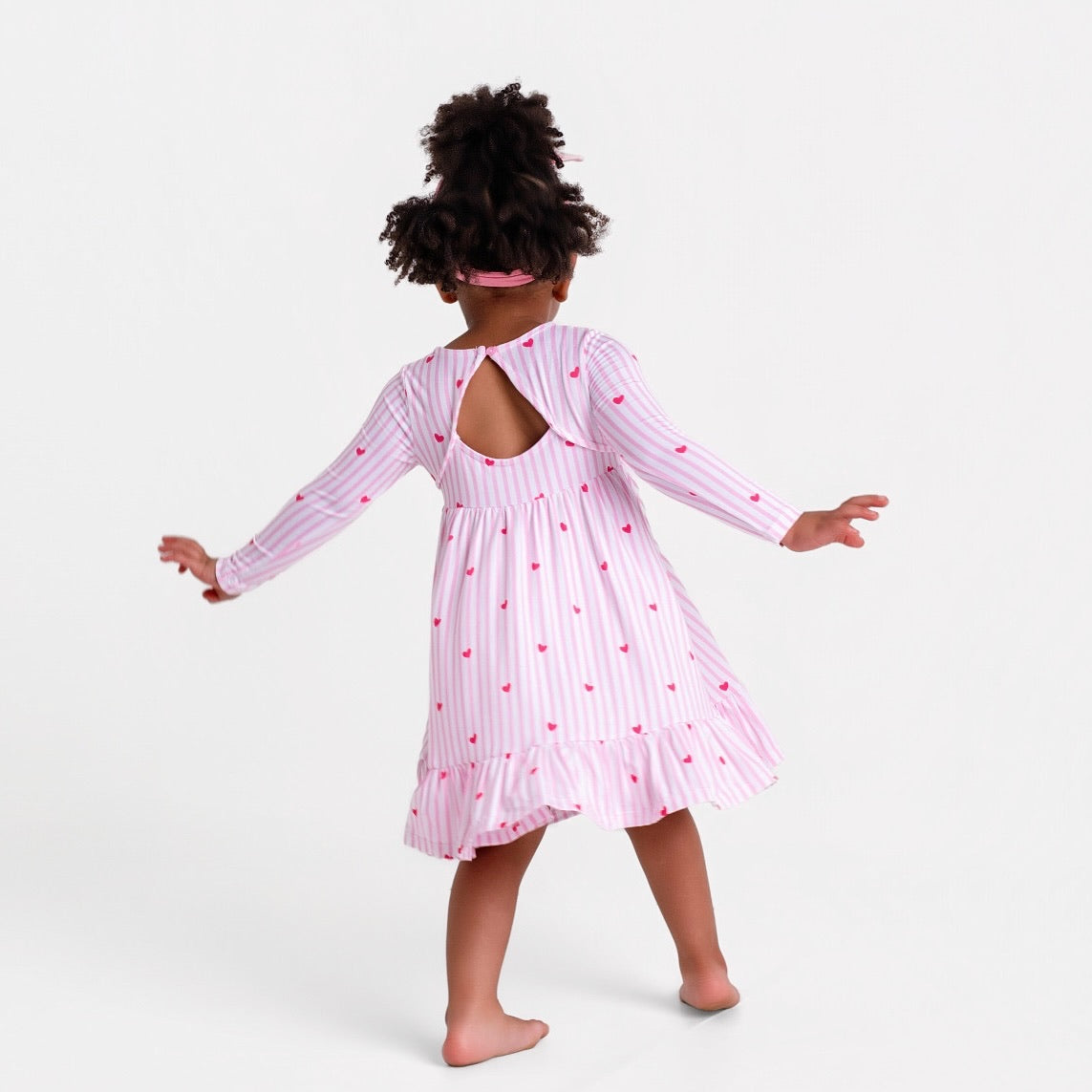 Tiny Heart Pink Twirl Dress