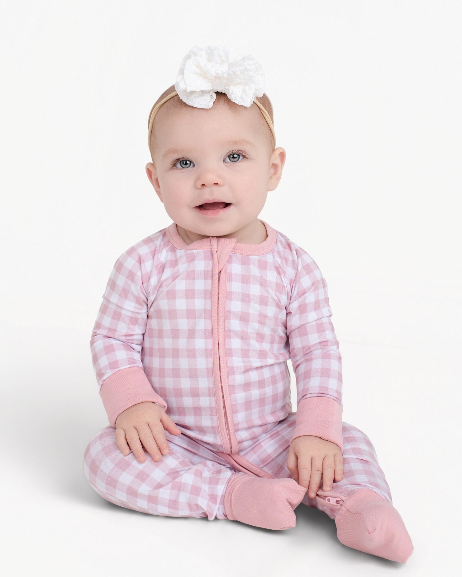 Petal Gingham Zip Romper