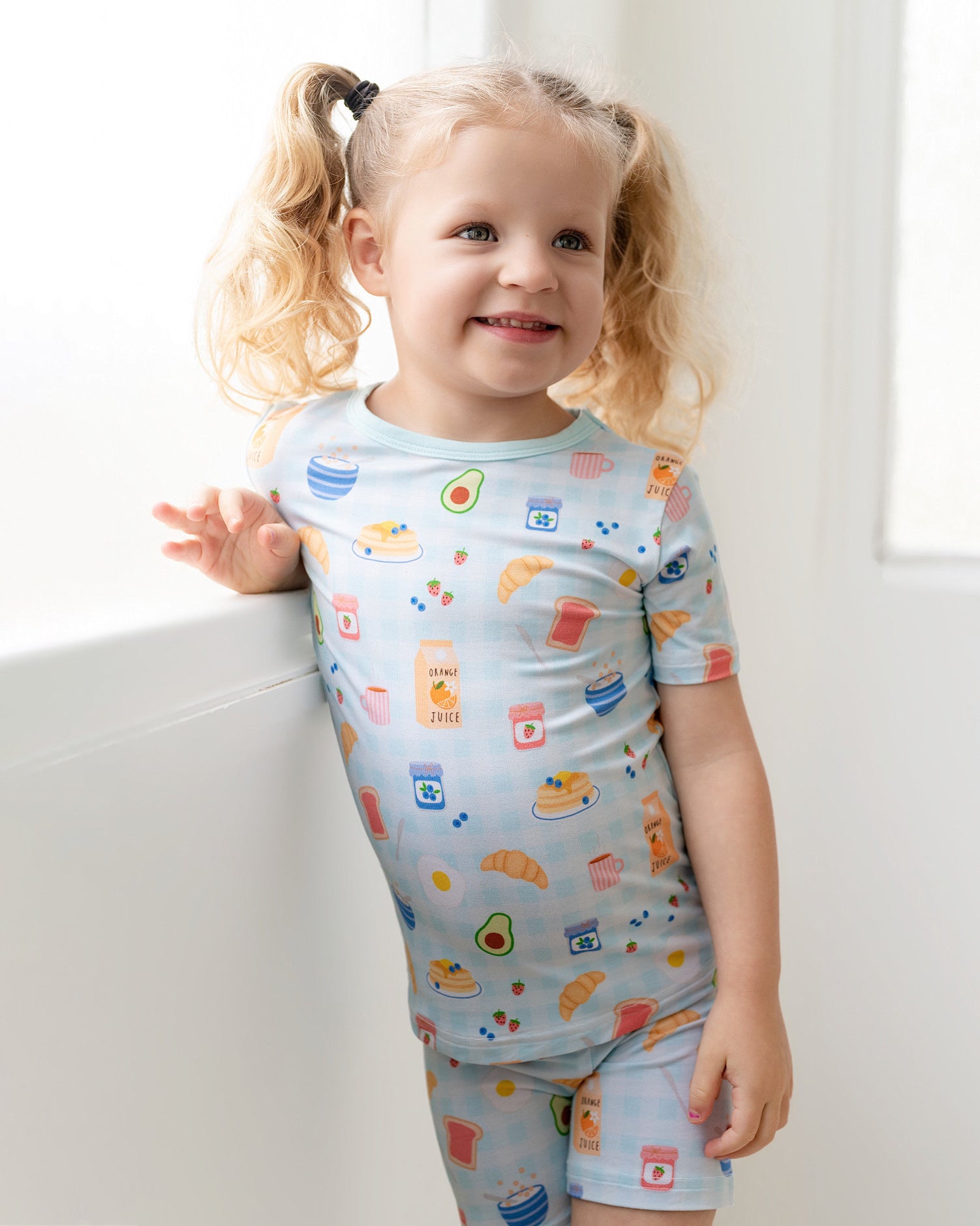 Breakfast Buddies Two-Piece Short Sleeve & Shorts Set