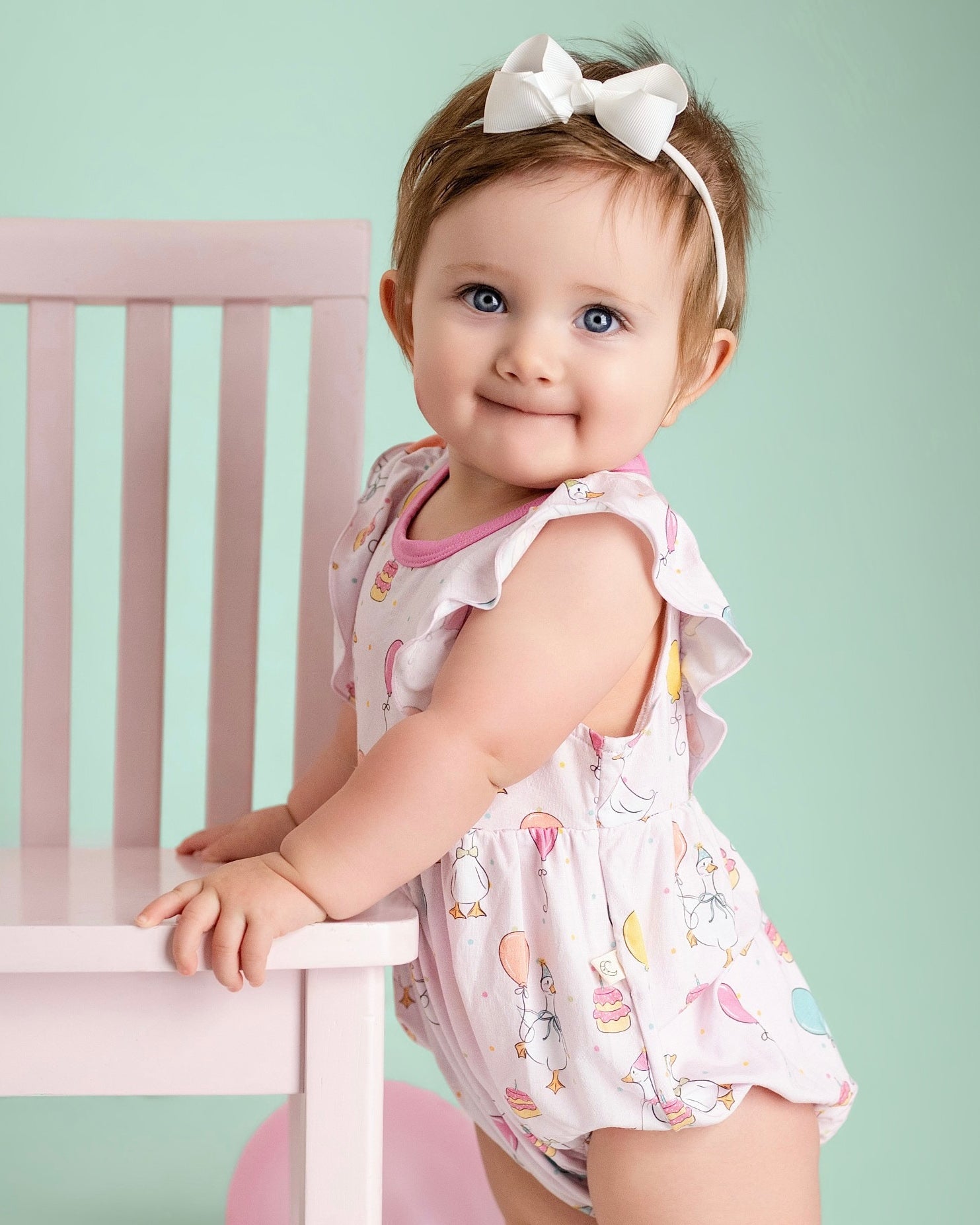 Party Geese Pink Bubble Romper