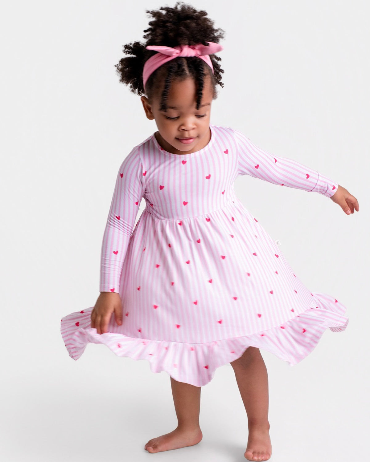 Tiny Heart Pink Twirl Dress