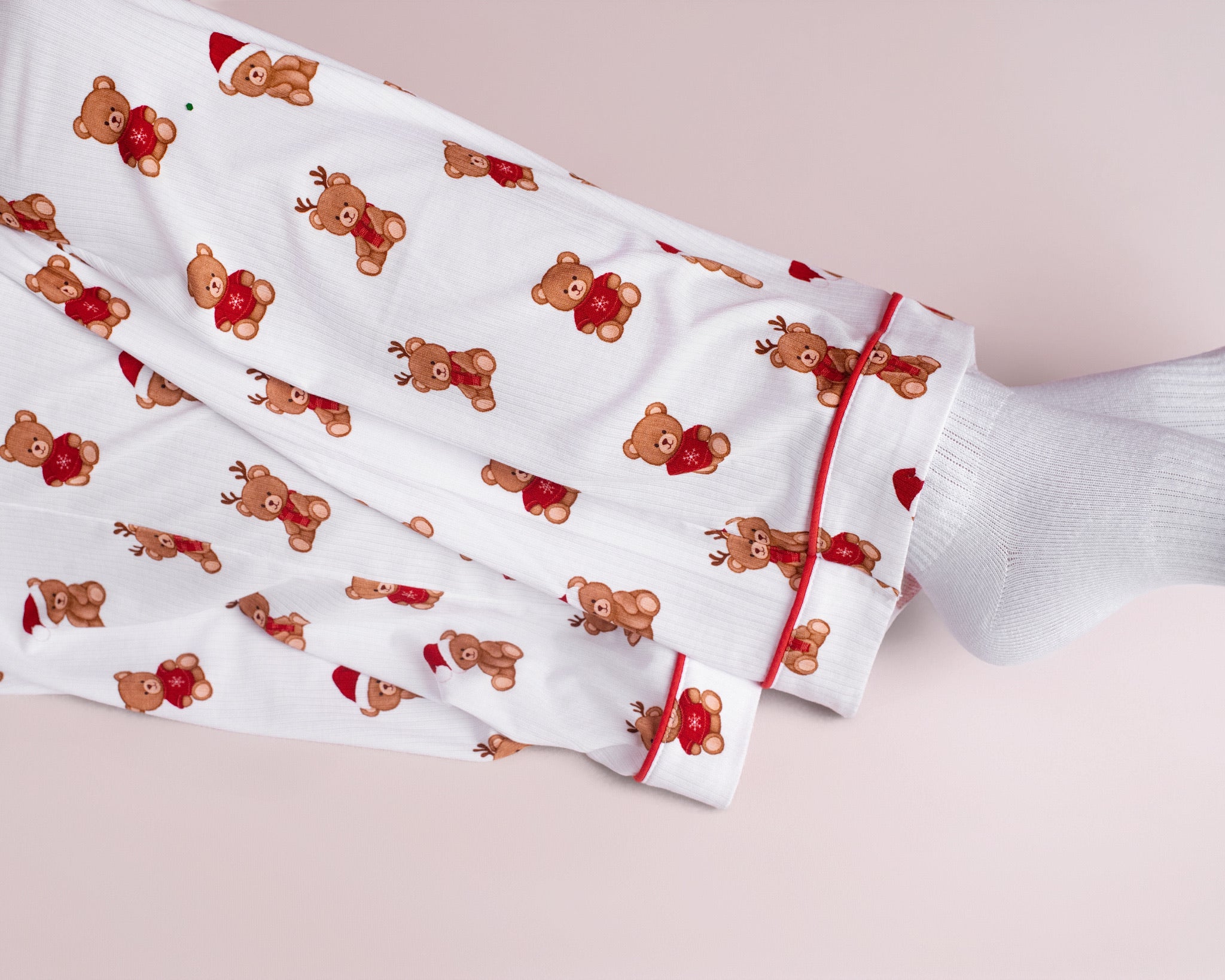 Christmas Bears Ribbed Women's Pajama Set