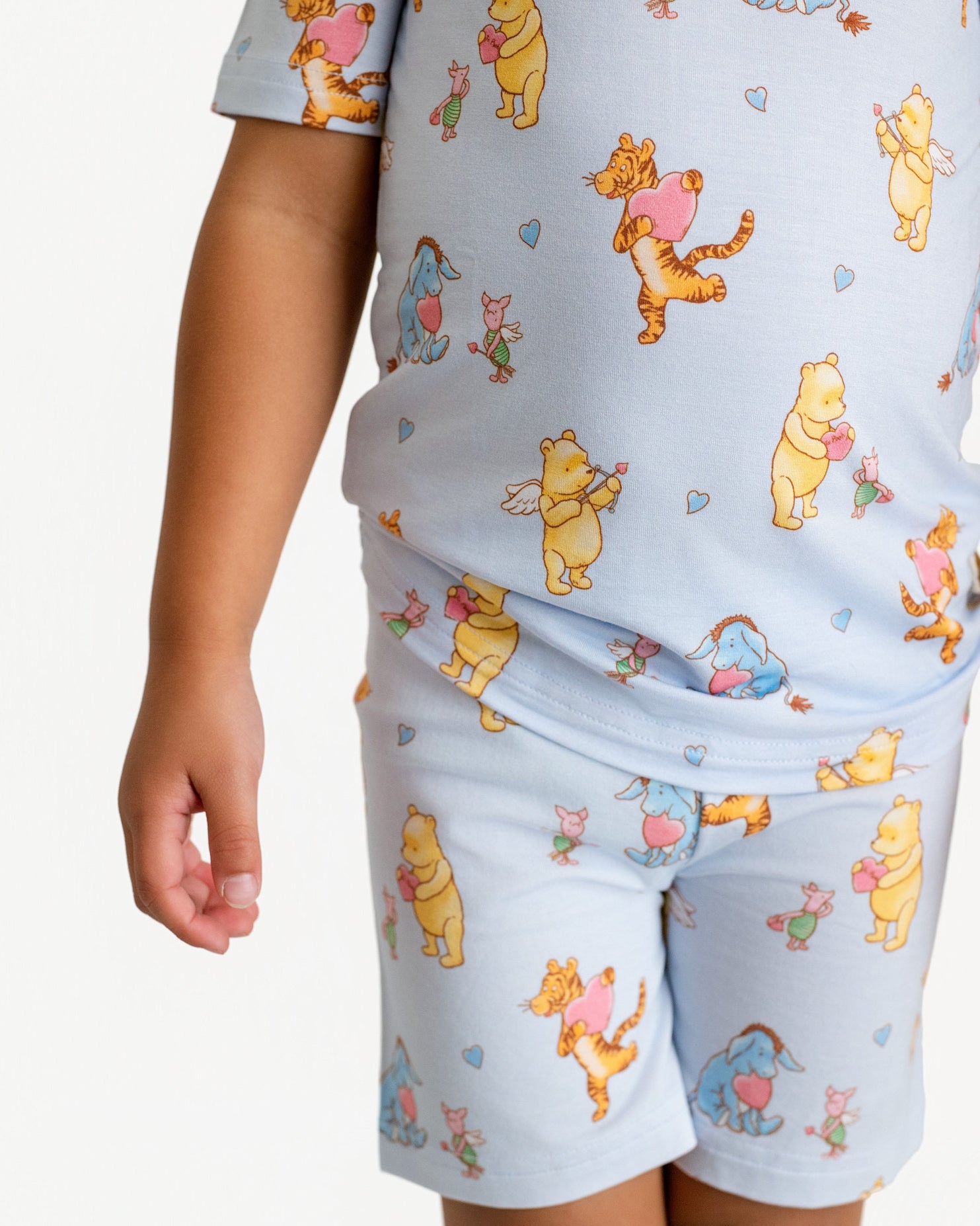 Love Bear Blue Two-Piece Short Sleeve & Shorts Set