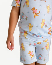 Love Bear Blue Two-Piece Short Sleeve & Shorts Set