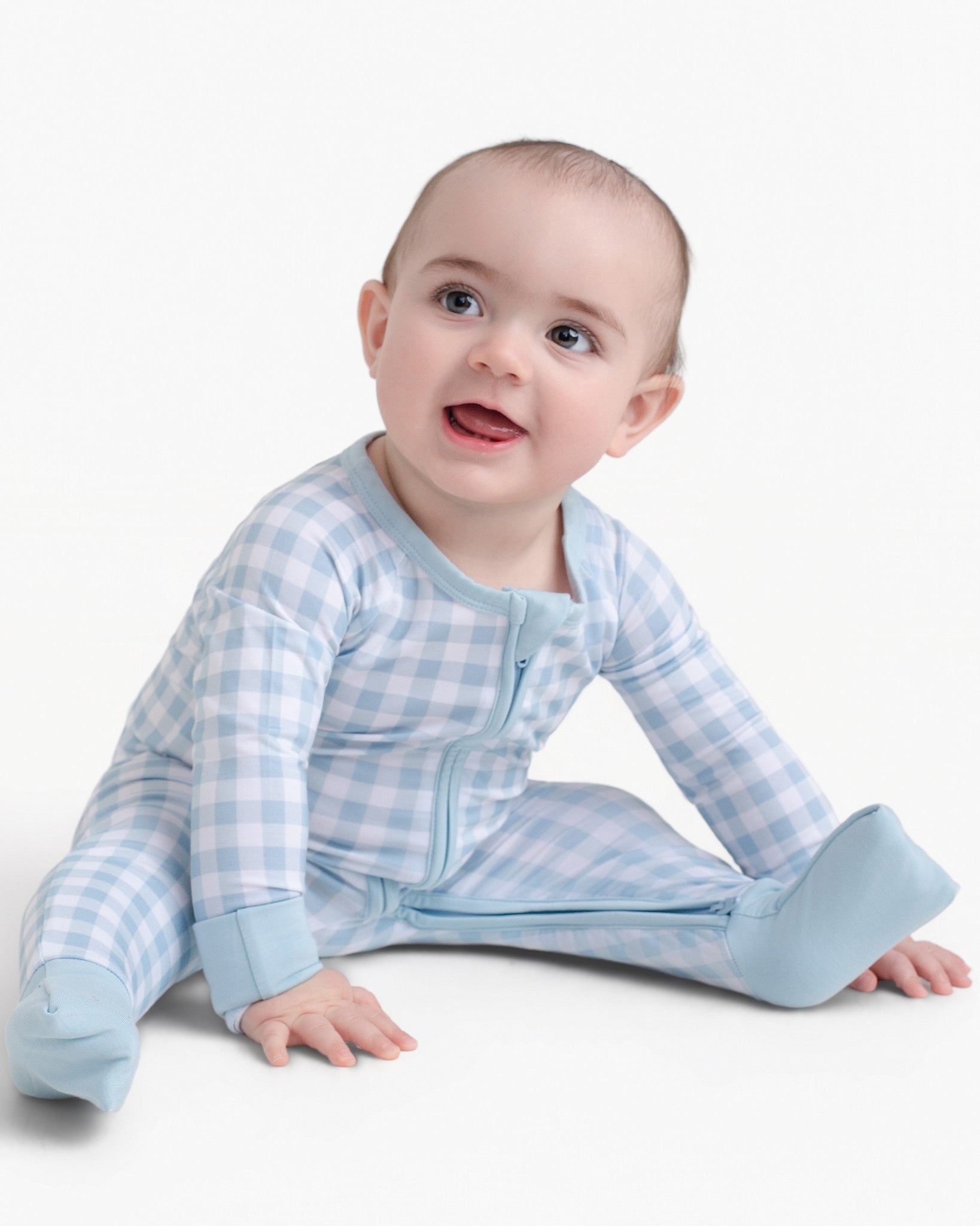 Bluebell Gingham Zip Romper