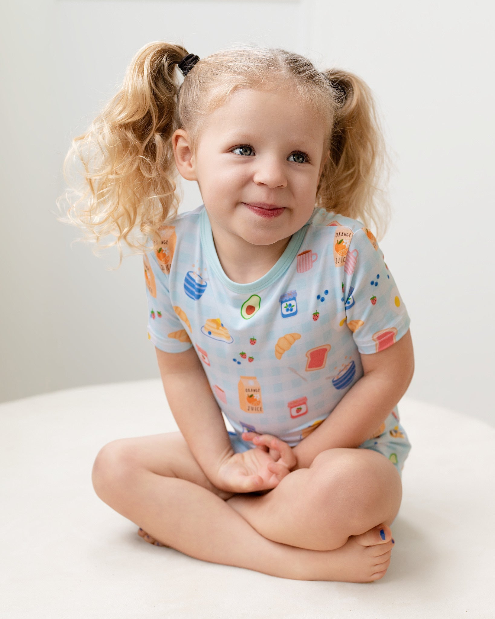 Breakfast Buddies Two-Piece Short Sleeve & Shorts Set