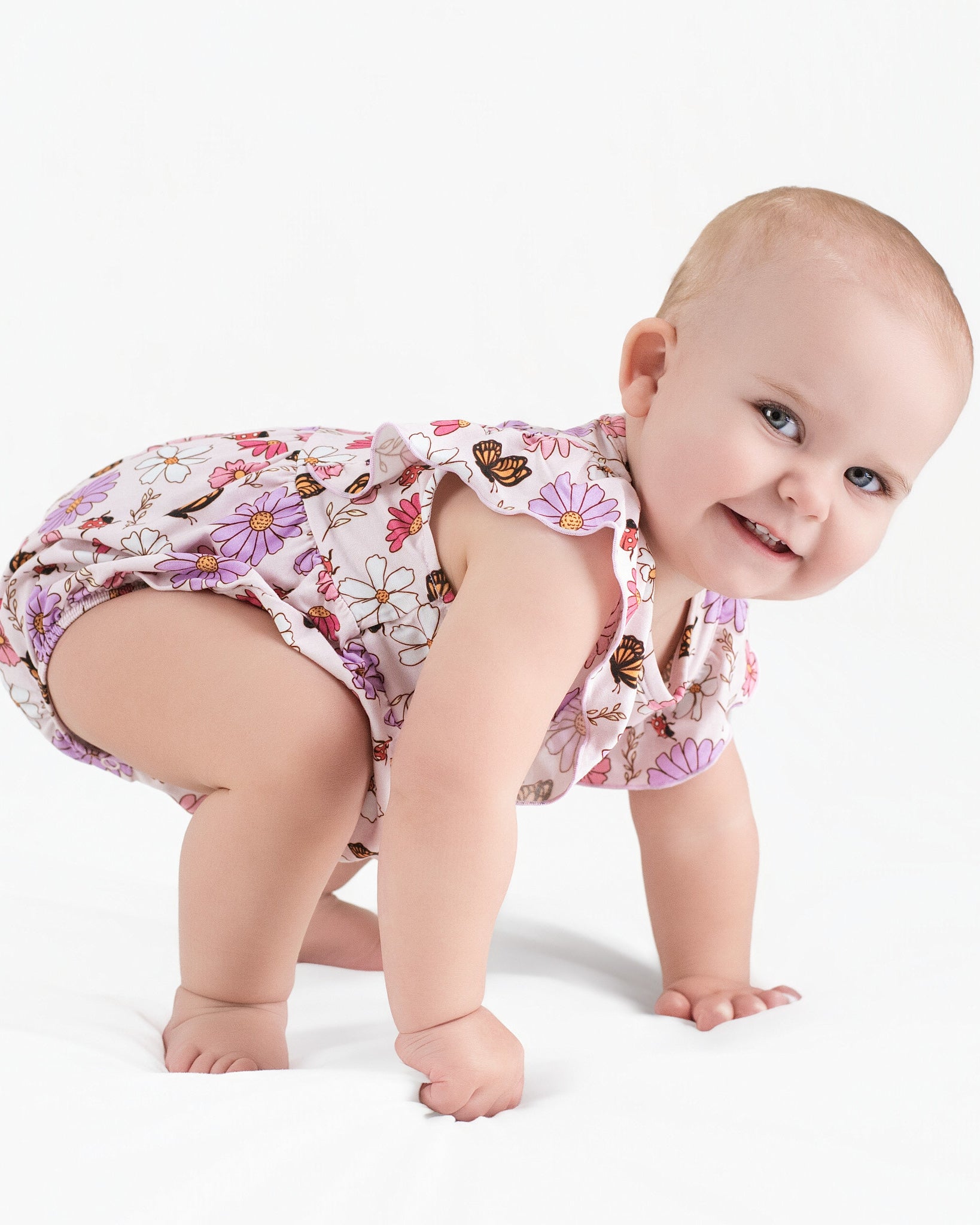 Butterfly Floral Bubble Romper