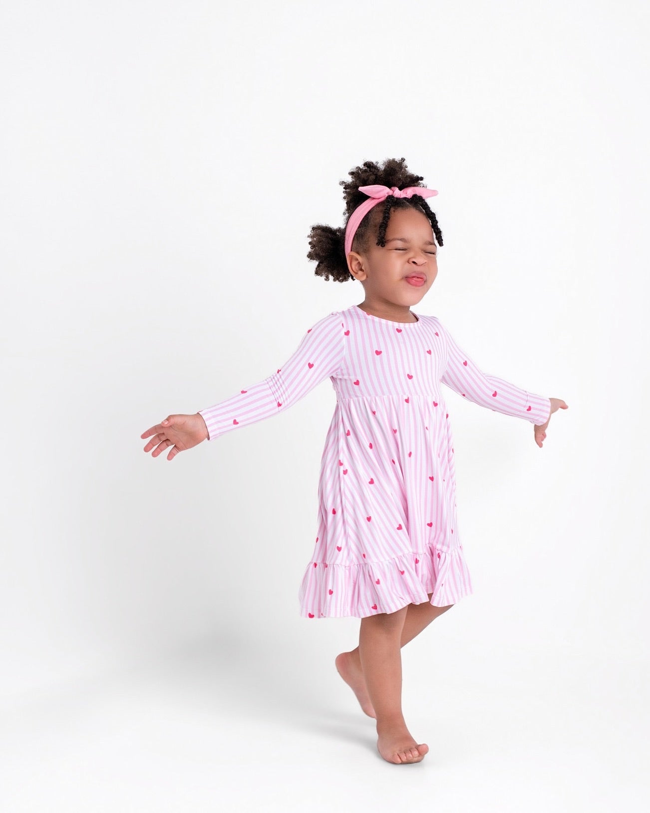 Tiny Heart Pink Twirl Dress
