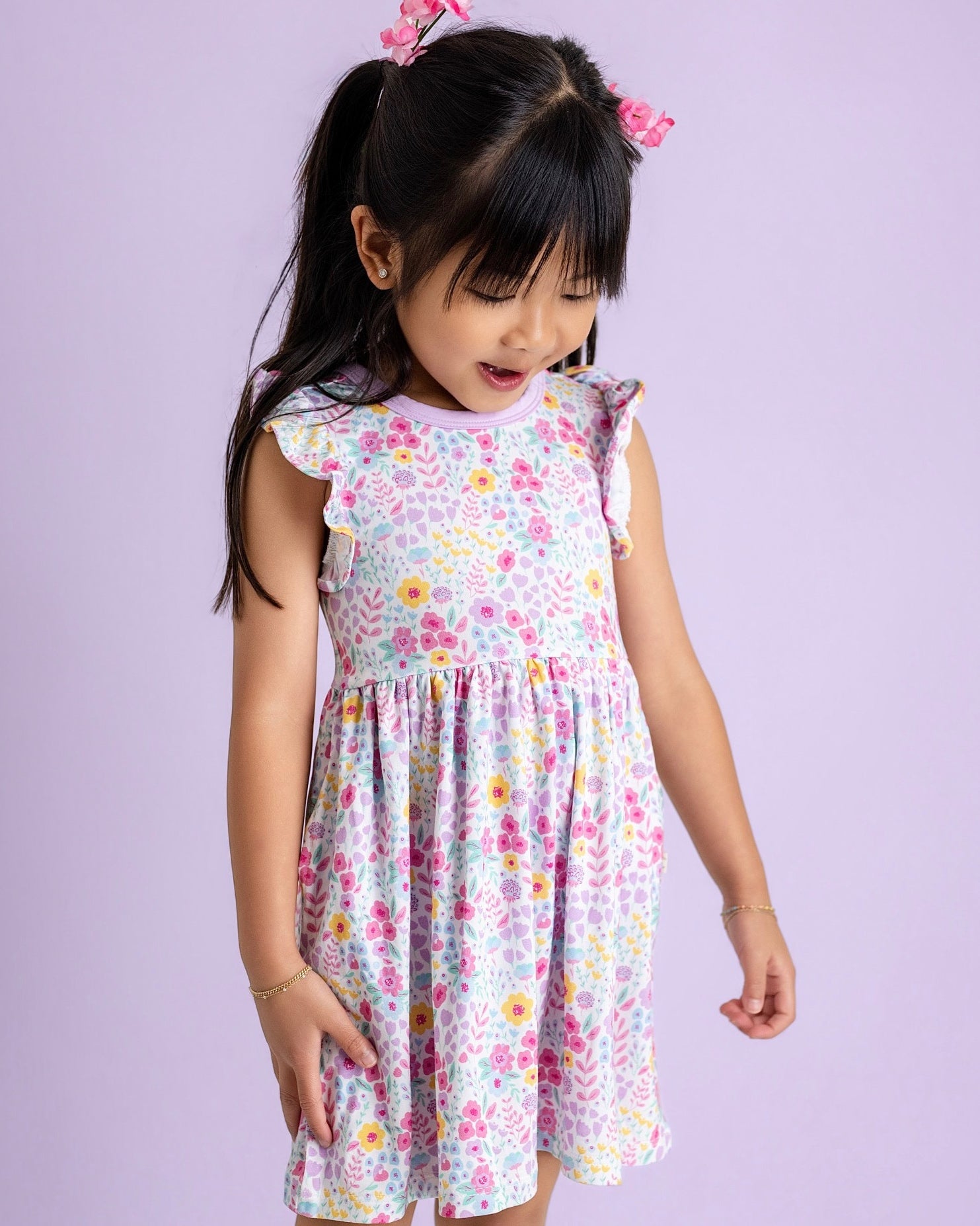Lavender Bloom Twirl Dress