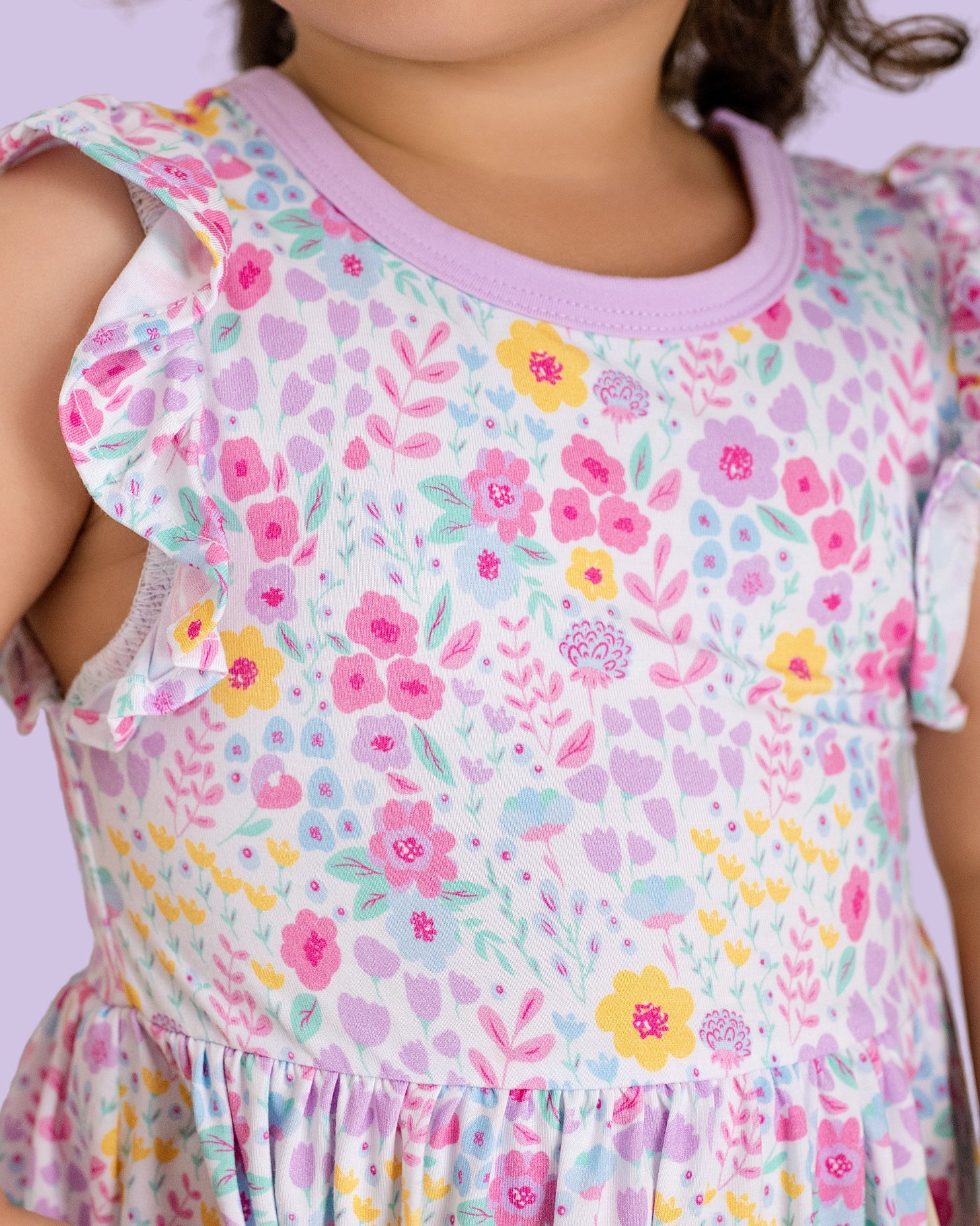 Lavender Bloom Twirl Dress with bodysuit