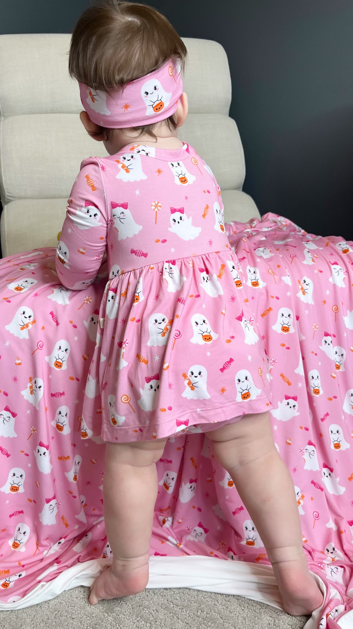 Spooky & Sweet Pink Twirl Dress with Bodysuit