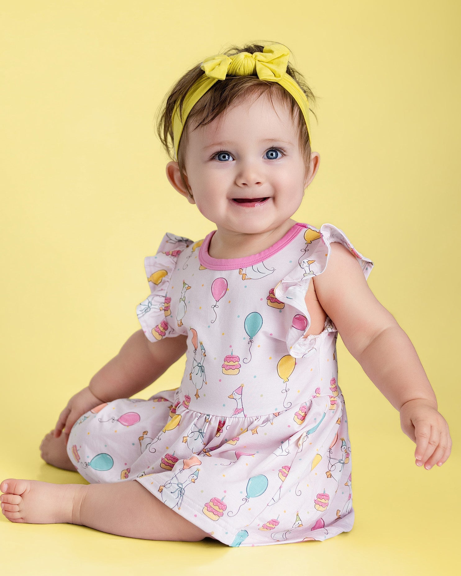 Party Geese Pink Twirl Dress with bodysuit