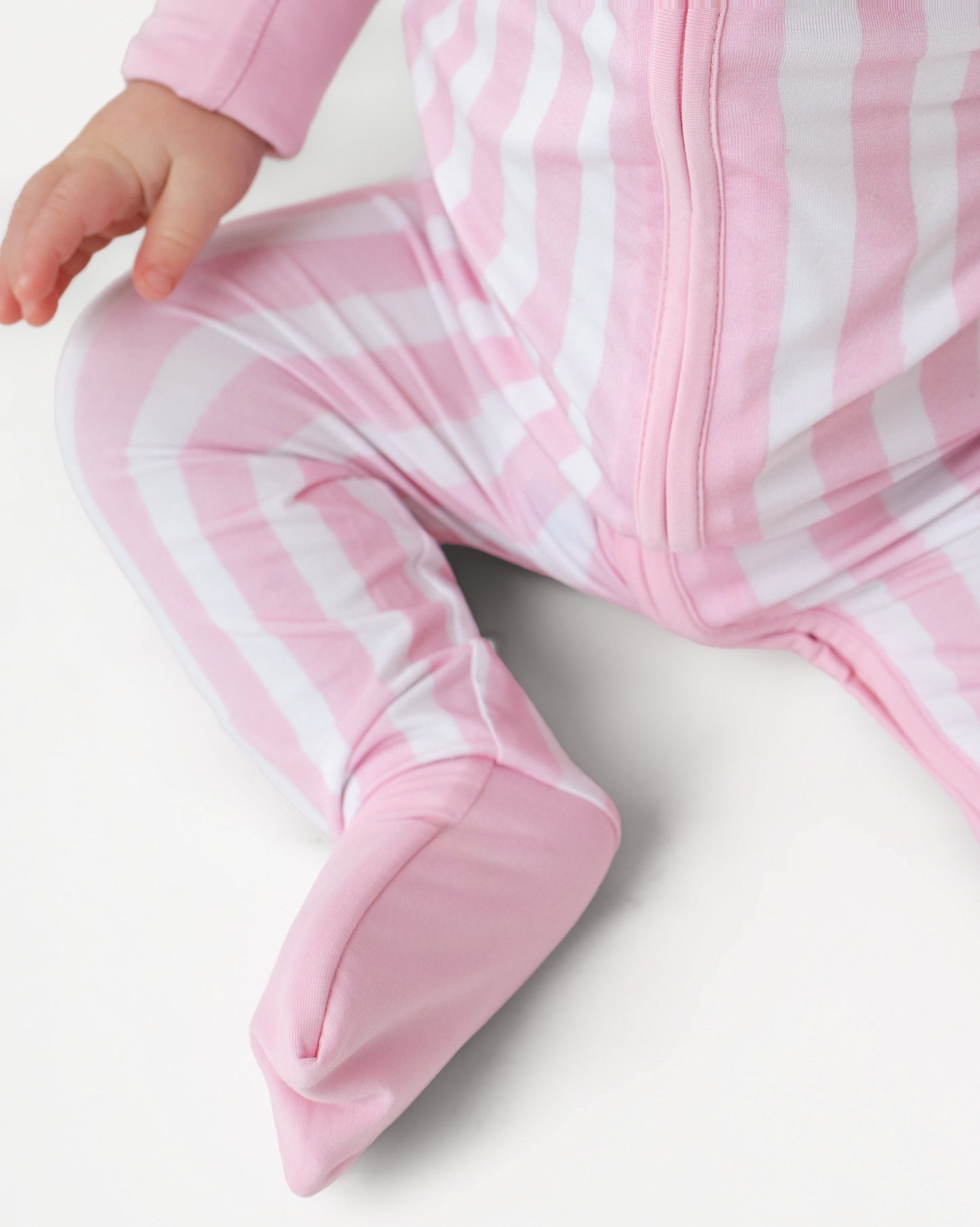 Cotton Candy Pink Stripe Zip Romper