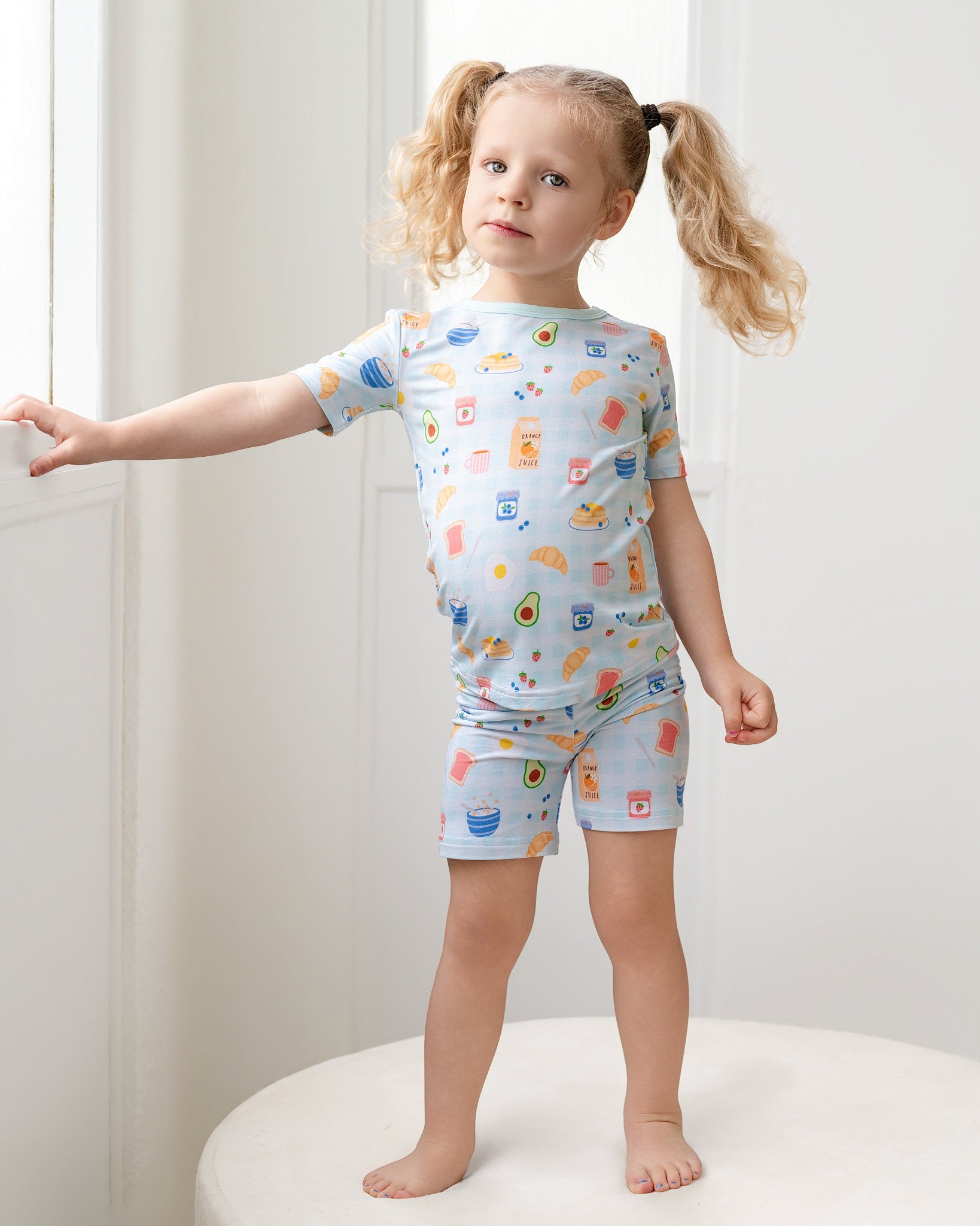 Breakfast Buddies Two-Piece Short Sleeve & Shorts Set