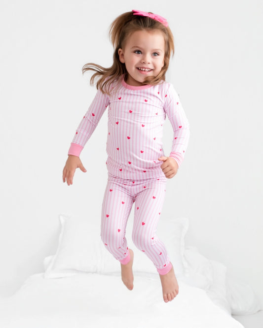 Tiny Hearts Pink Two piece