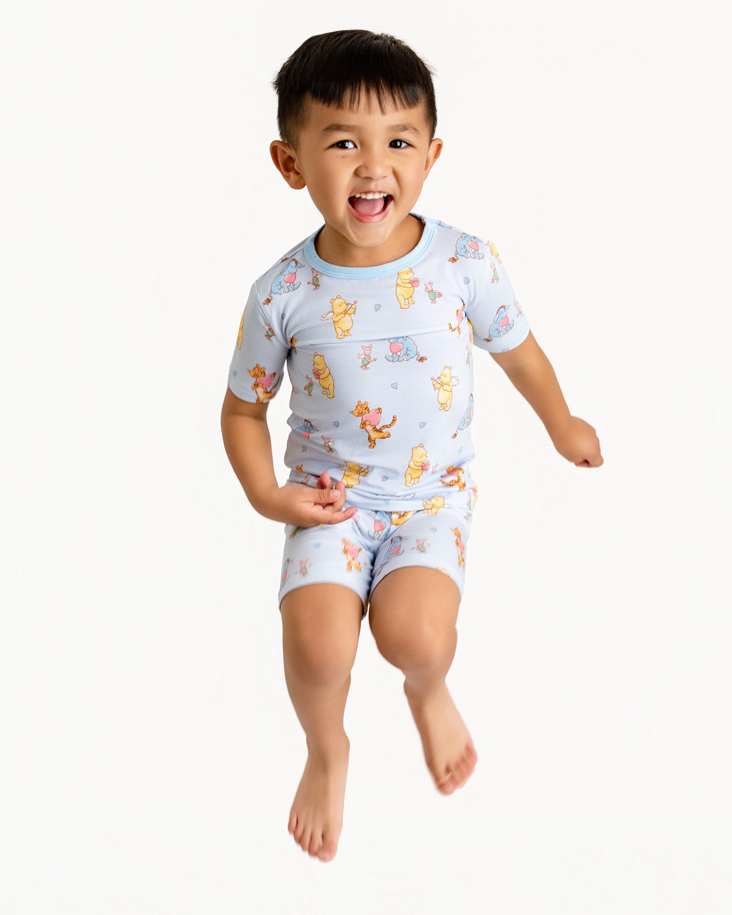 Love Bear Blue Two-Piece Short Sleeve & Shorts Set