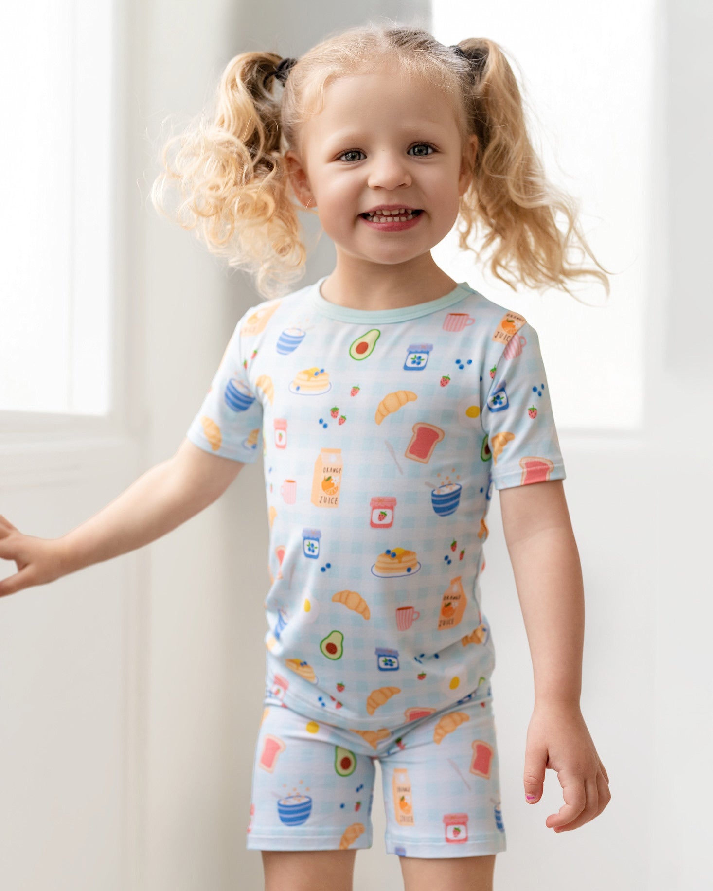 Breakfast Buddies Two-Piece Short Sleeve & Shorts Set
