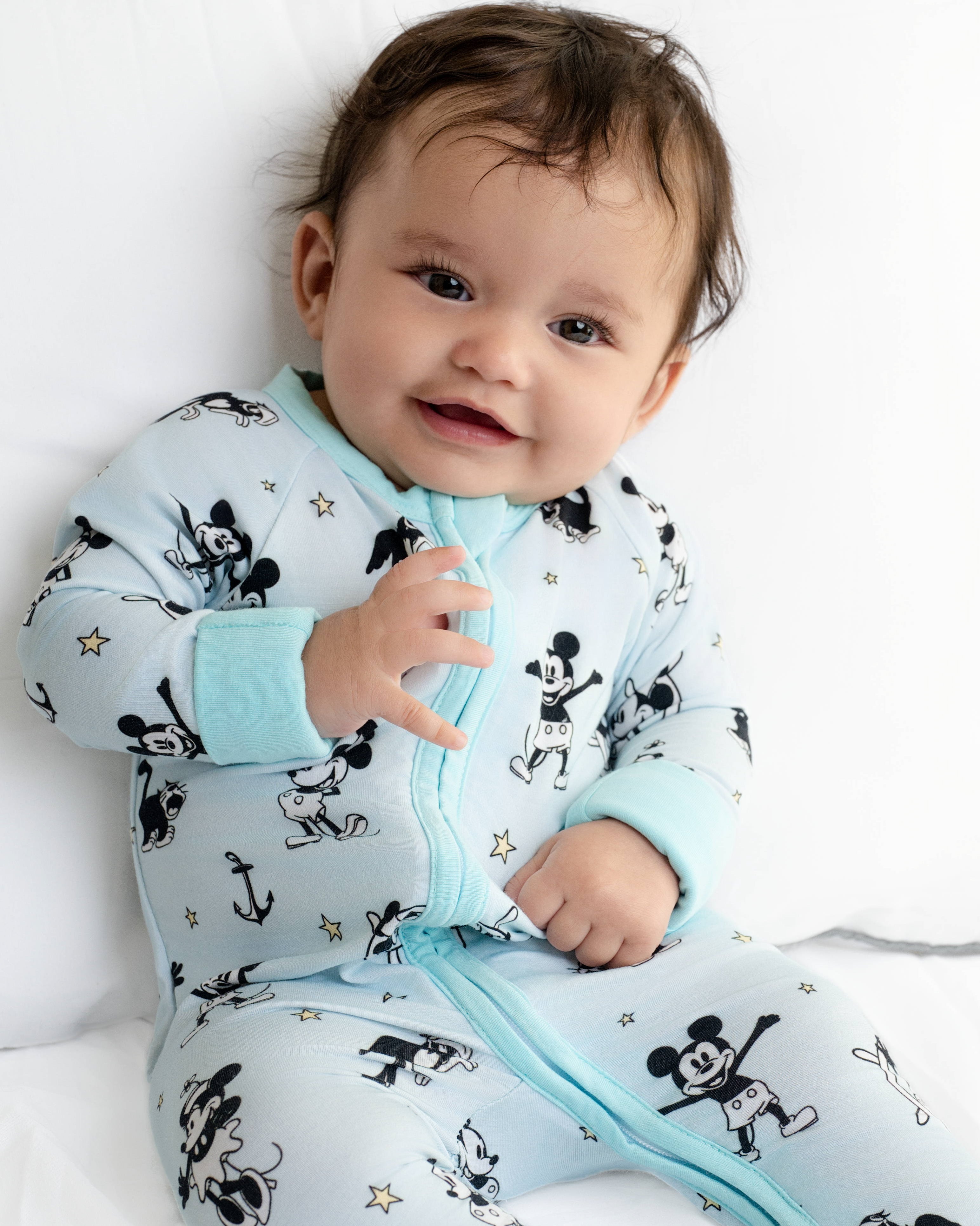 Steamboat Willie Blue Zip Romper