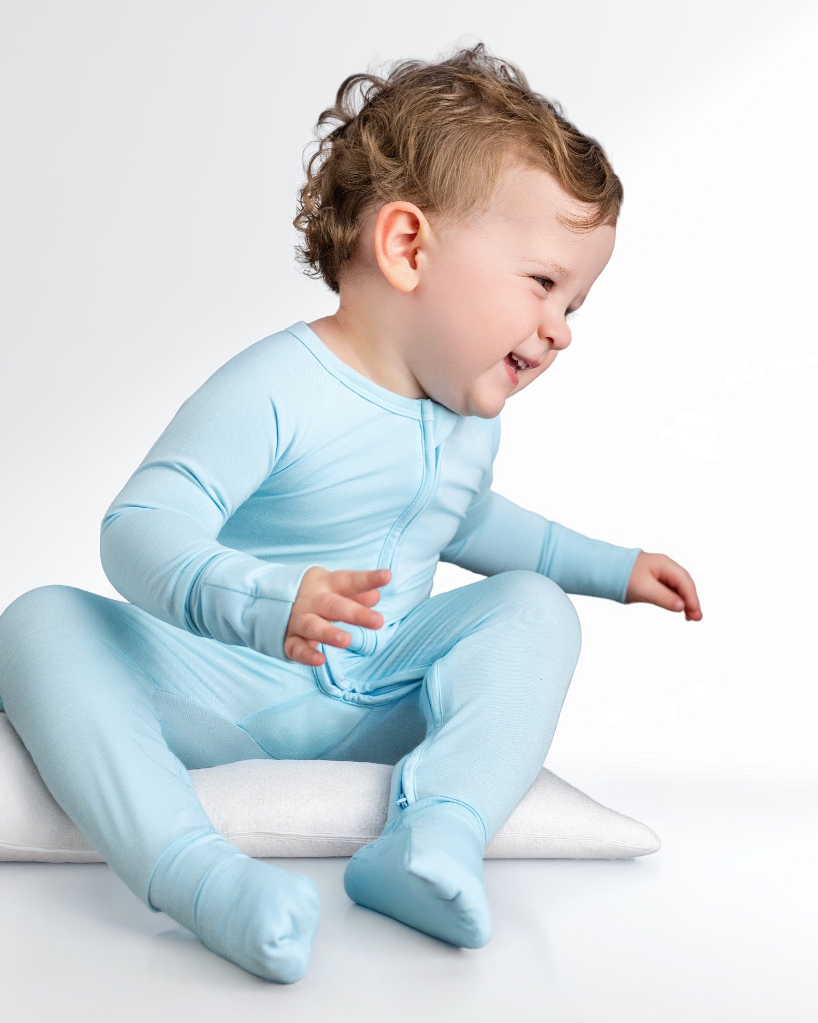 Sky Blue Zip Romper