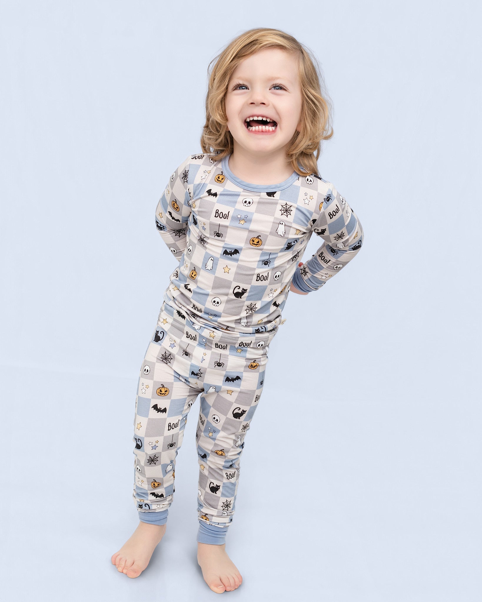 Spooky Checkers Blue Two-piece-PRE ORDER SHIPS 9/10