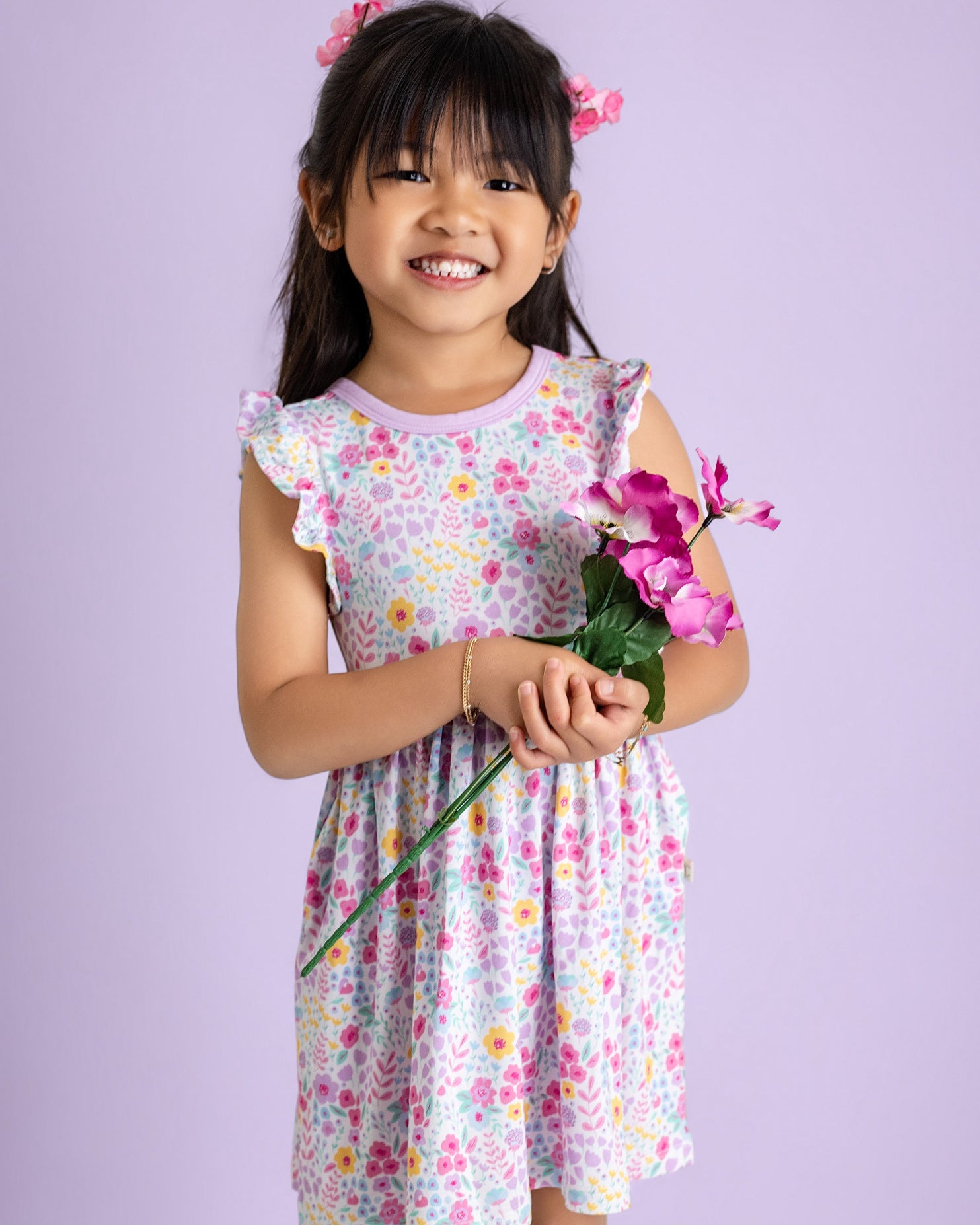 Lavender Bloom Twirl Dress