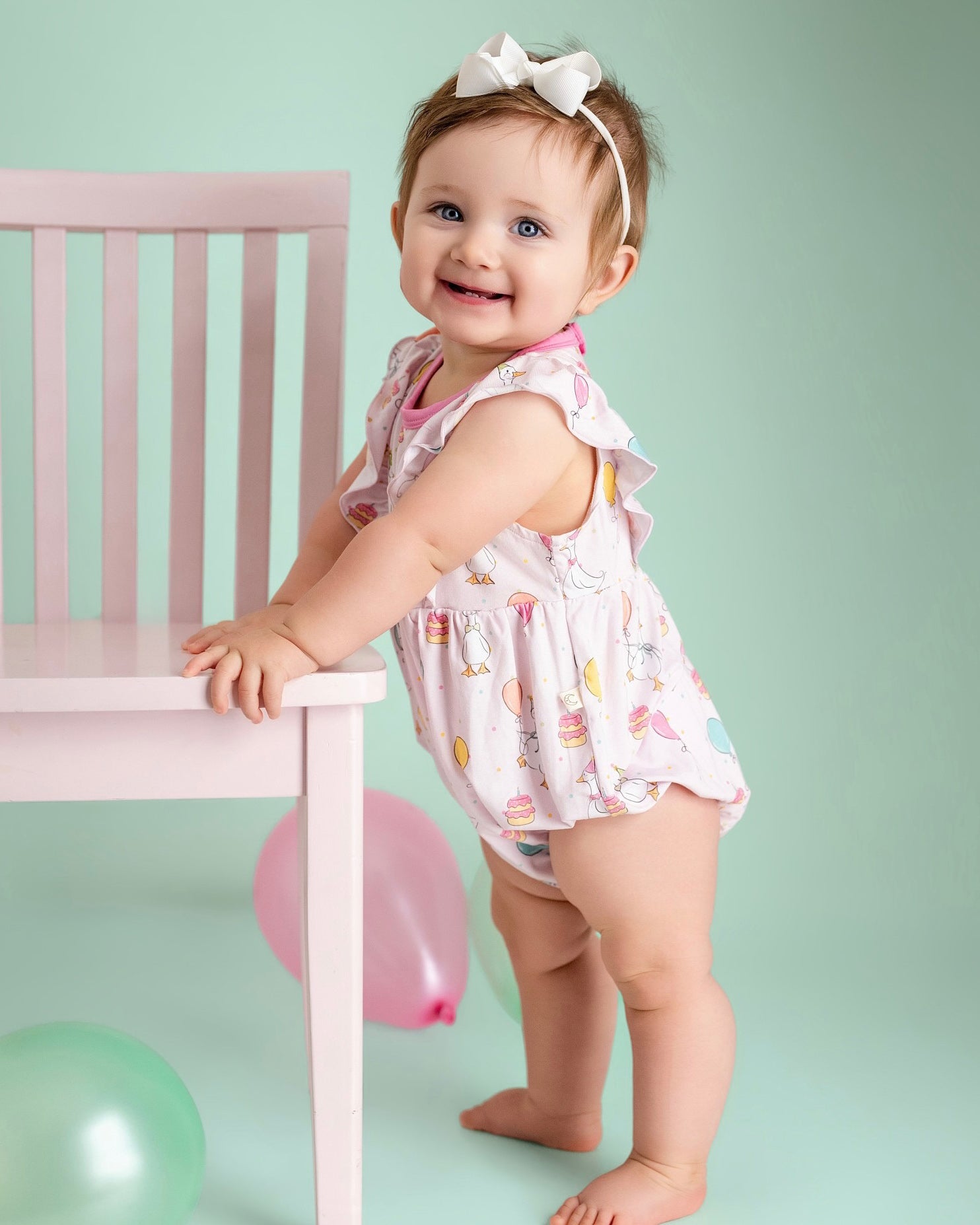 Party Geese Pink Bubble Romper