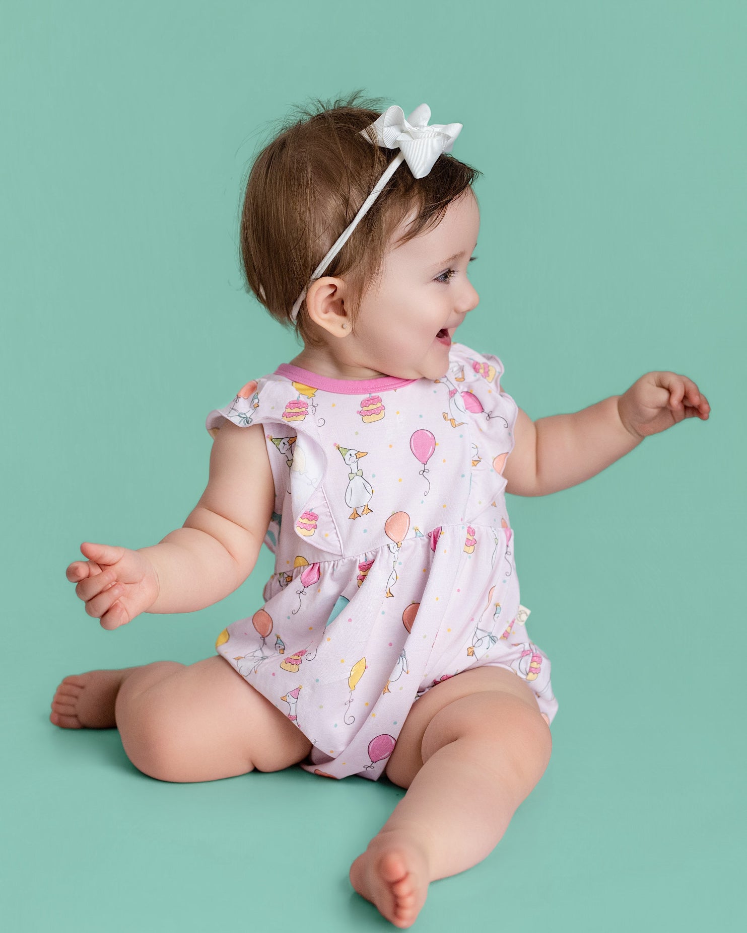Party Geese Pink Bubble Romper