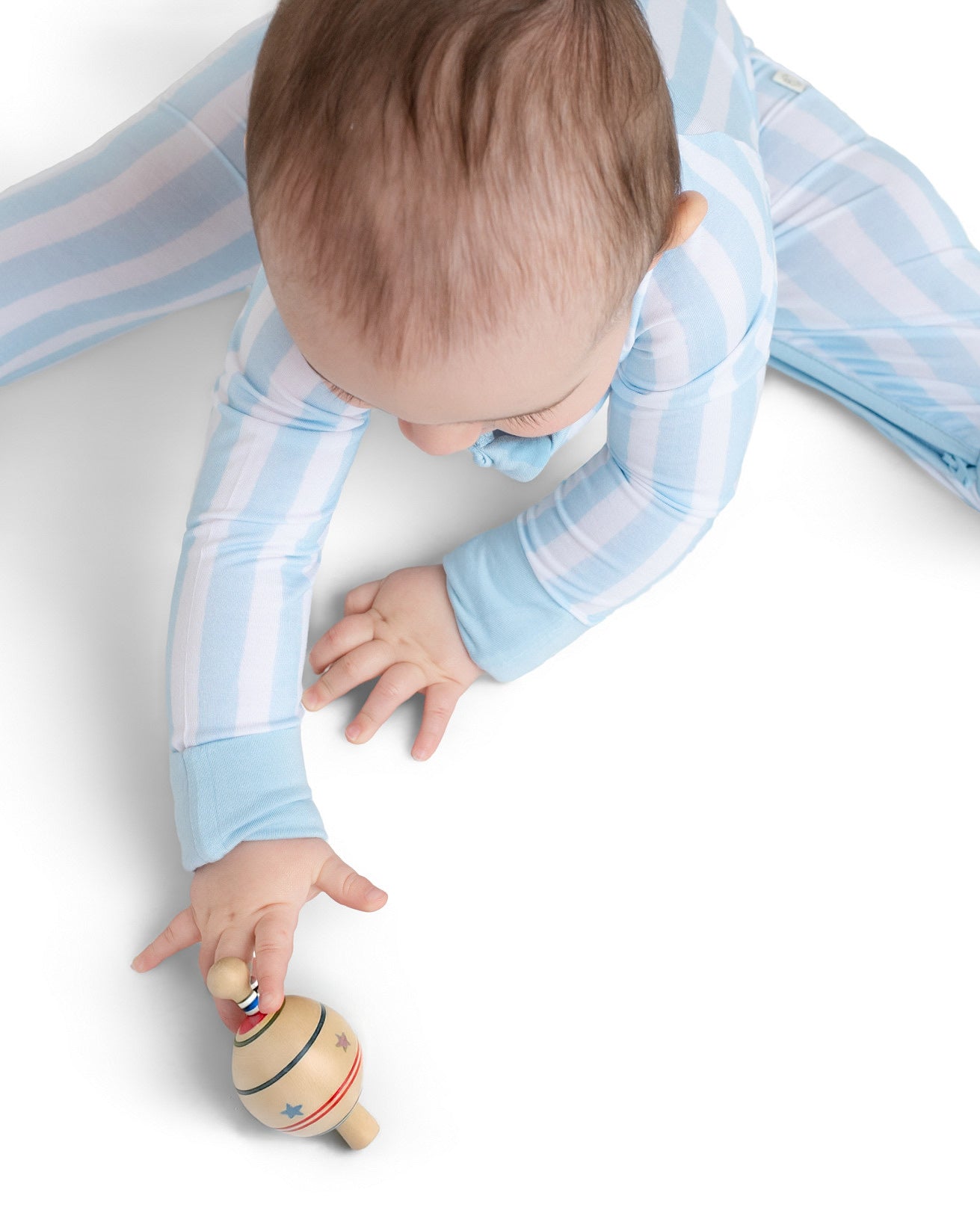Cotton Candy Blue Stripe Zip Romper