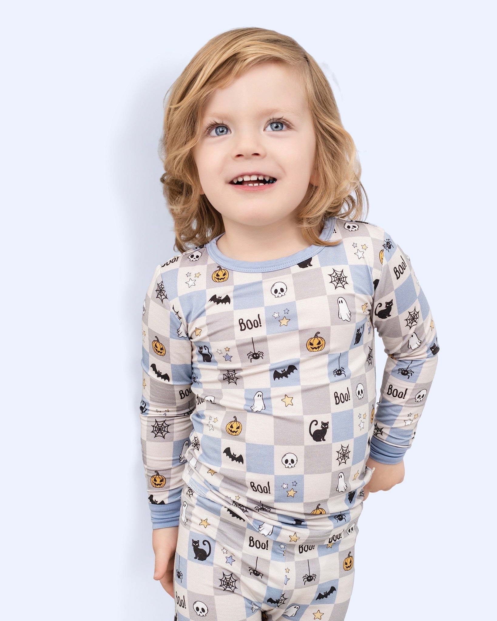 Spooky Checkers Blue Two-piece-PRE ORDER SHIPS 9/10