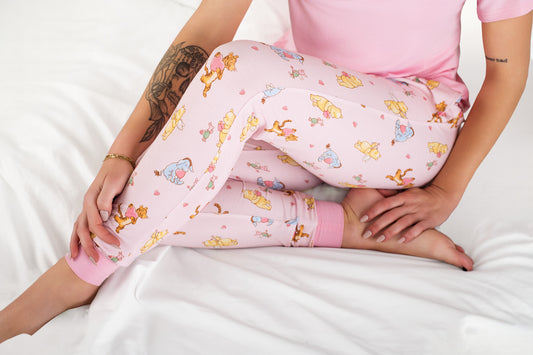 Love Bear Pink Women's Pajama Pants