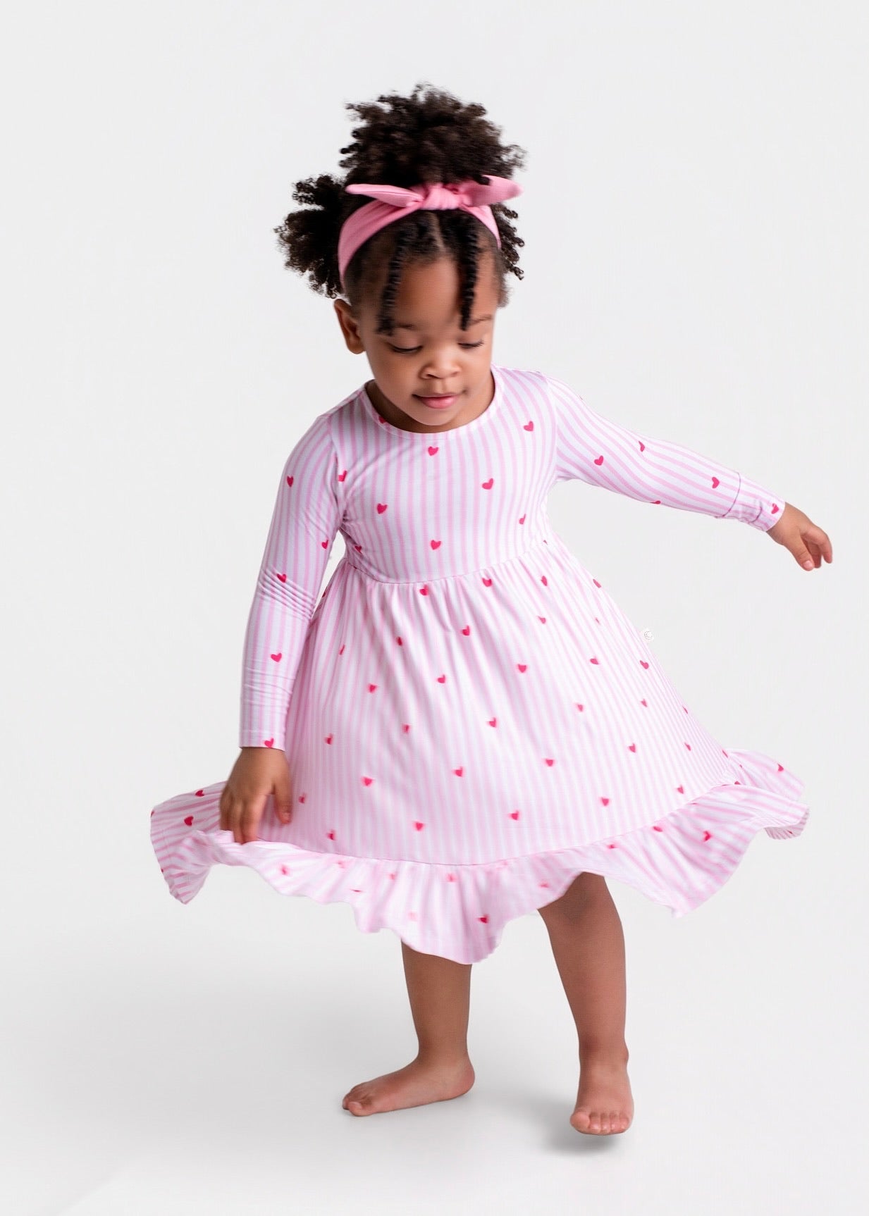 Tiny Heart Pink Twirl Dress