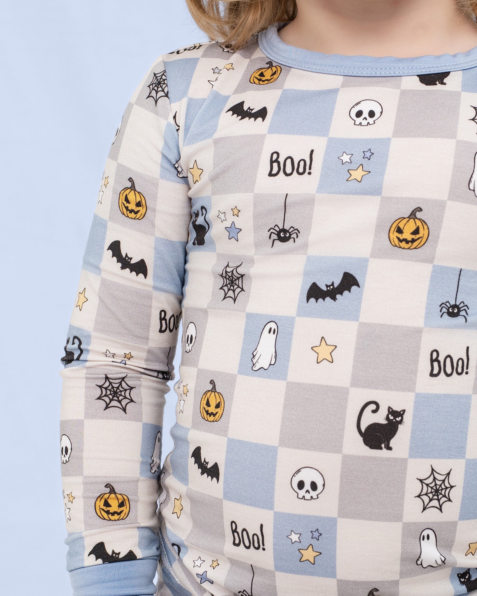 Spooky Checkers Blue Two-piece-PRE ORDER SHIPS 9/10