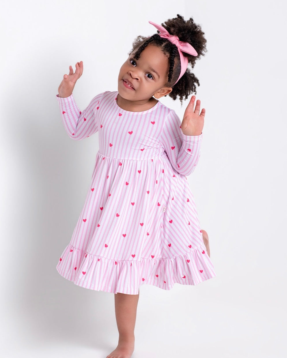 Tiny Heart Pink Twirl Dress
